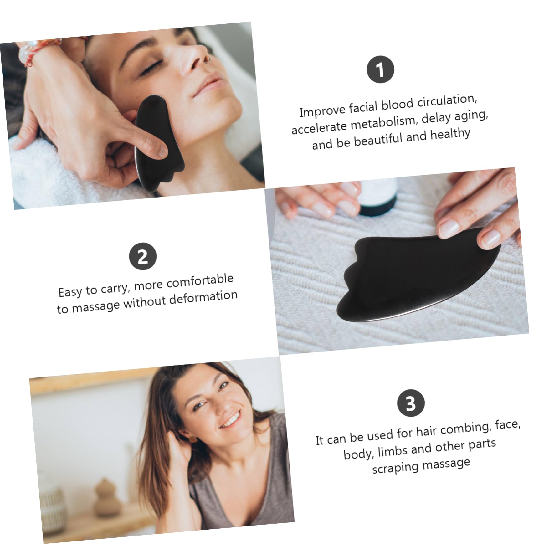 7-Piece Gua Sha Facial Massage Tool Kit - Natural Resin Face Scrapers for Exfoliation & Beauty Treatment - Perfect for Skincare Routine & Relaxation at Home