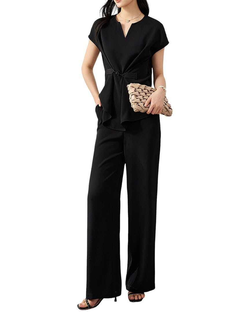 2-Piece Women's Top & Pant Set - Casual Outfit for Work, Travel & Everyday Wear | Comfortable & Stylish Matching Clothes