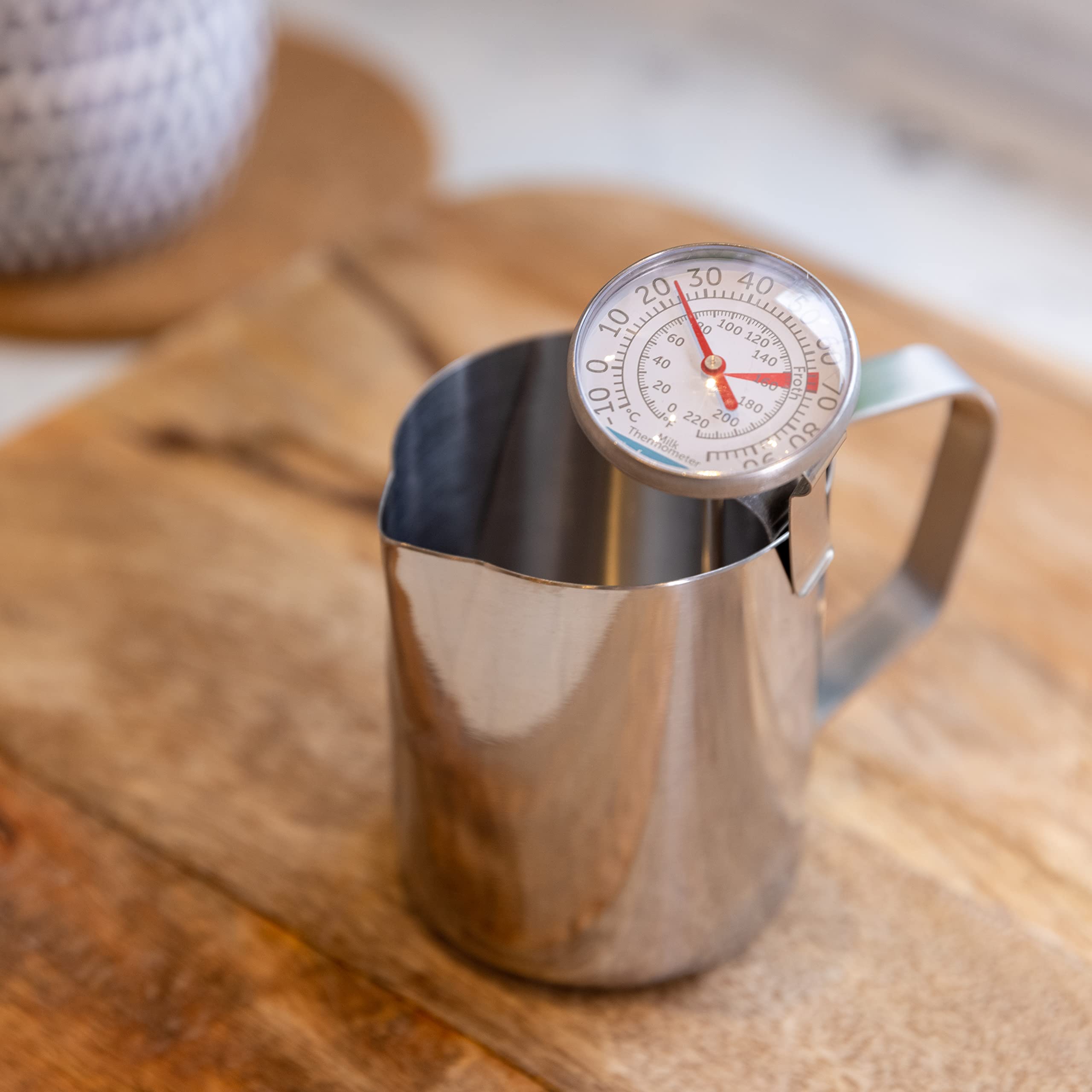 KitchenCraft Stainless Steel Milk Thermometer - Digital Cooking Thermometer for Coffee, Tea & Baking - Perfect for Home Chefs & Baristas