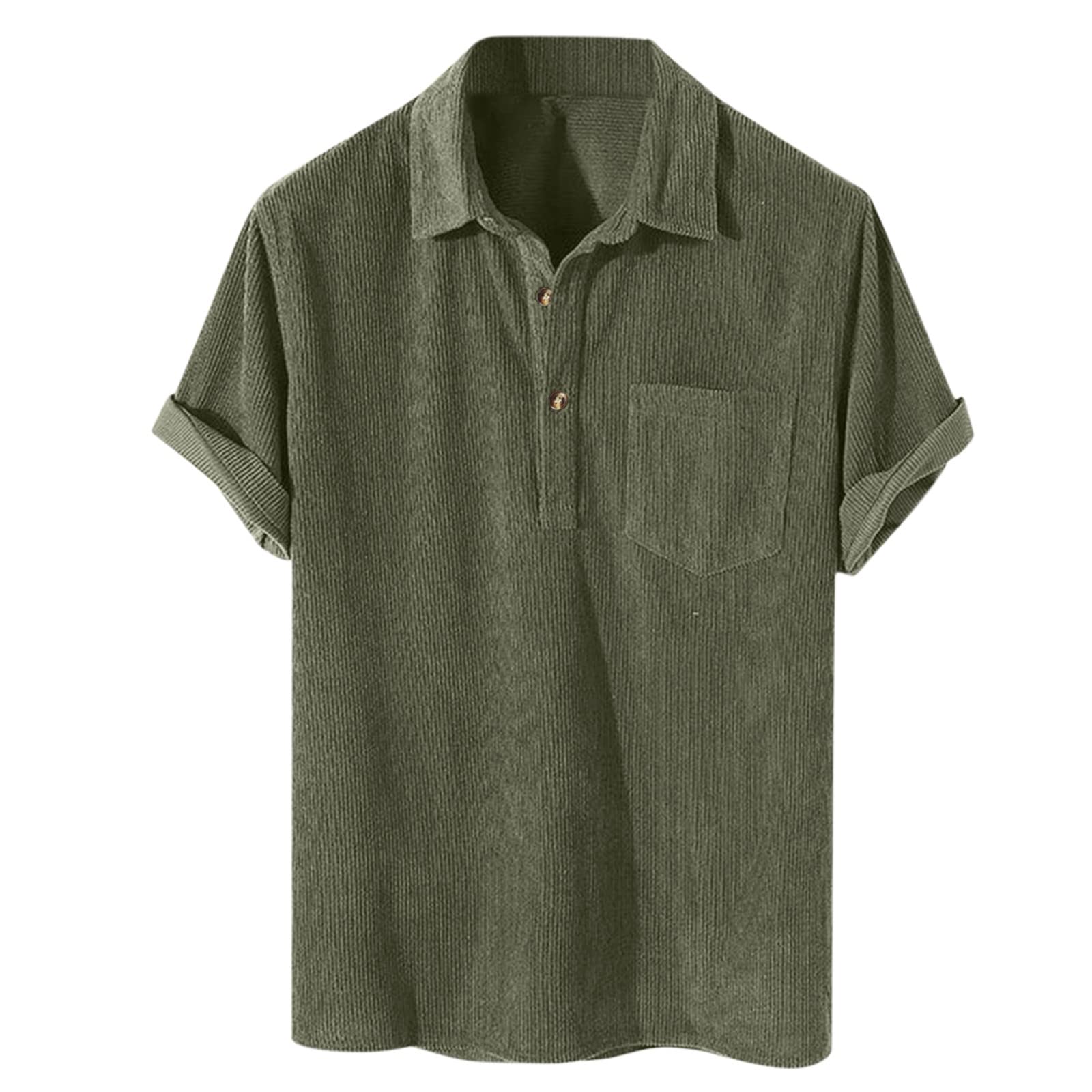 Wrinkle-Free Men's Waffle Knit Polo Shirt - Short Sleeve Casual & Golf Shirt for Holiday, Beach & Tropical Wear | Breathable & Comfortable Summer Top