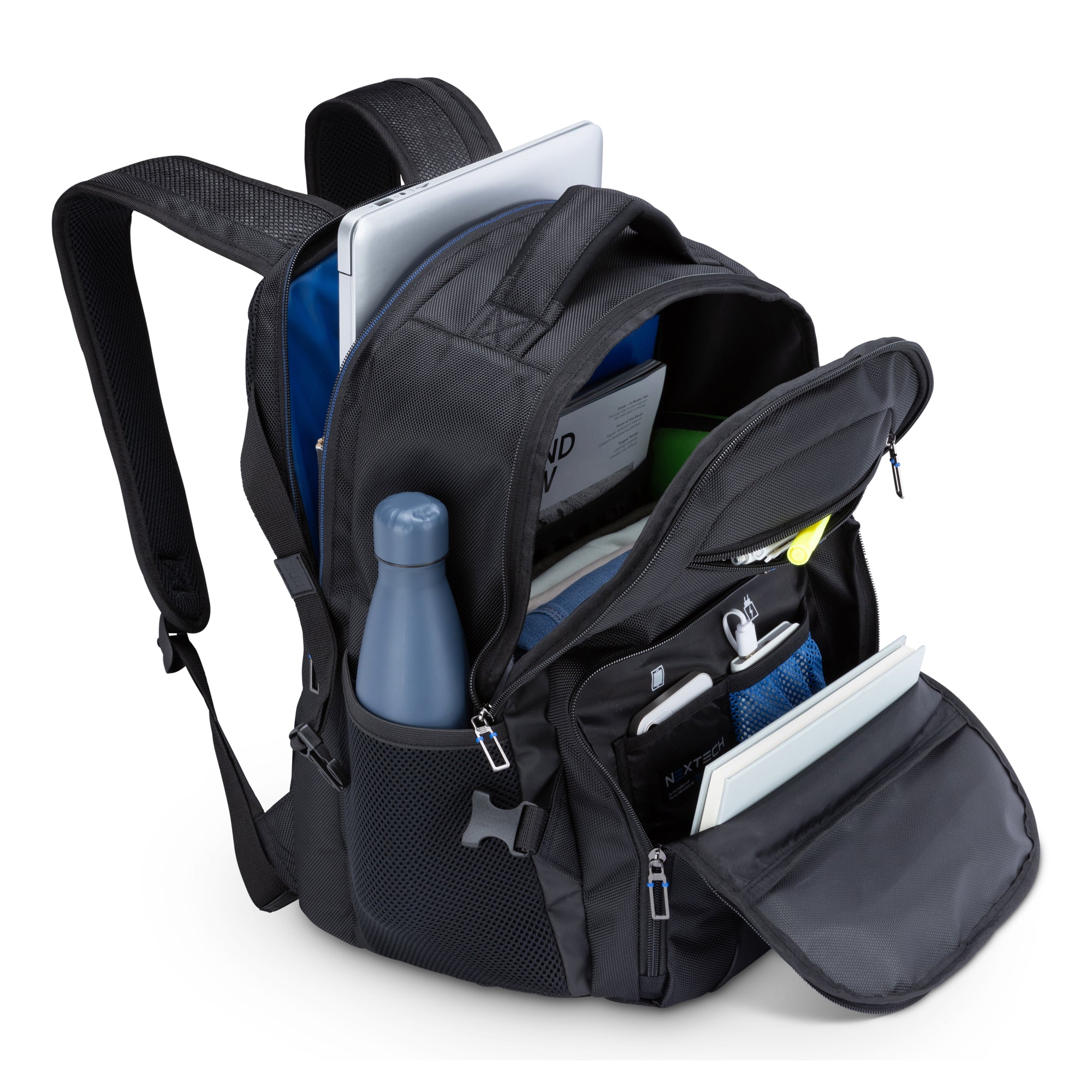 Nextech Professional Business Backpack for Men & Women - Durable Laptop Backpack with USB Charging Port - Perfect for Office, Travel, and Commuting