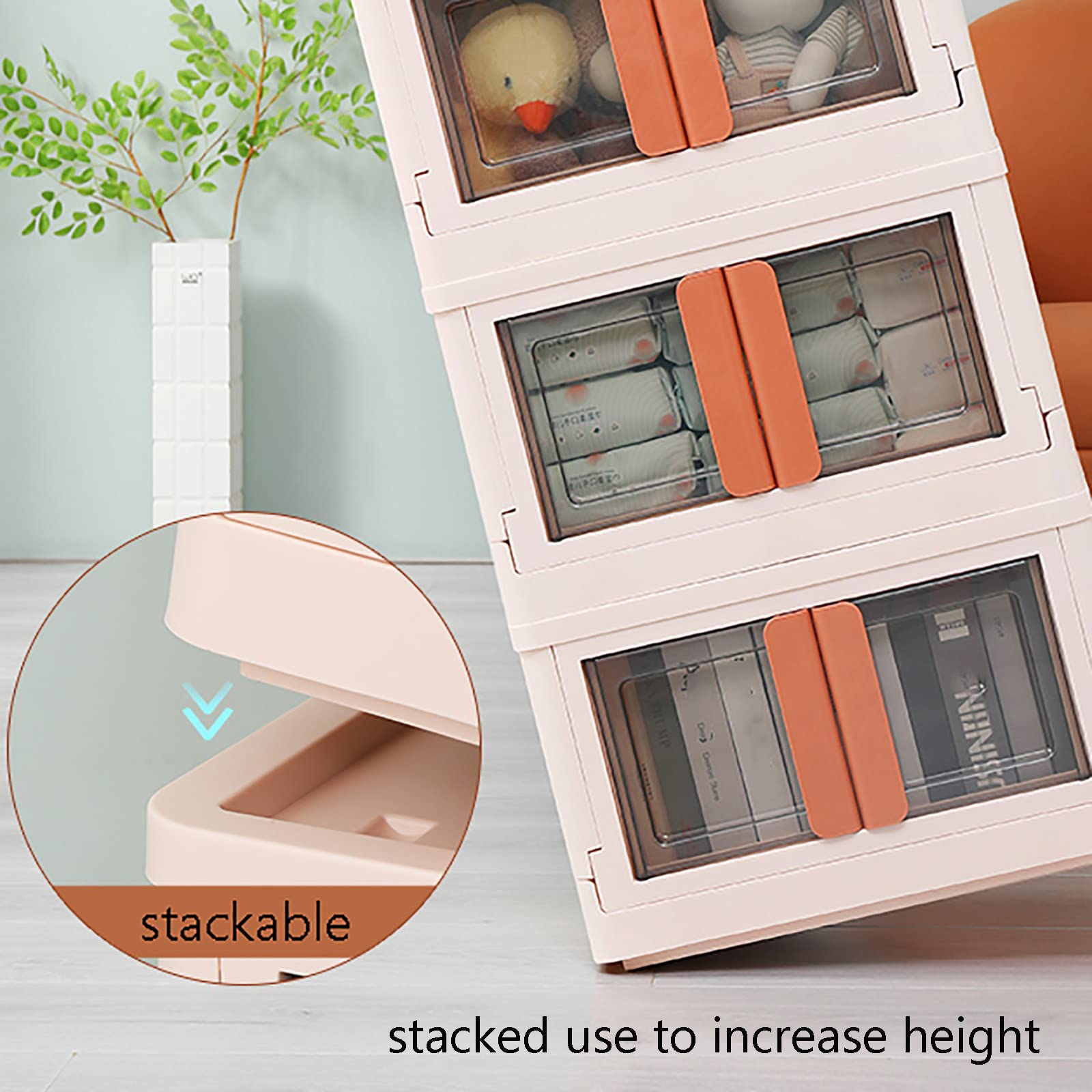 3-Layer Foldable Storage Box | Multi-Functional Storage Cabinet for Home Organization | Space-Saving Closet & Bathroom Organizer | Free Combination Design for Bedroom, Office & Kids Room Storage