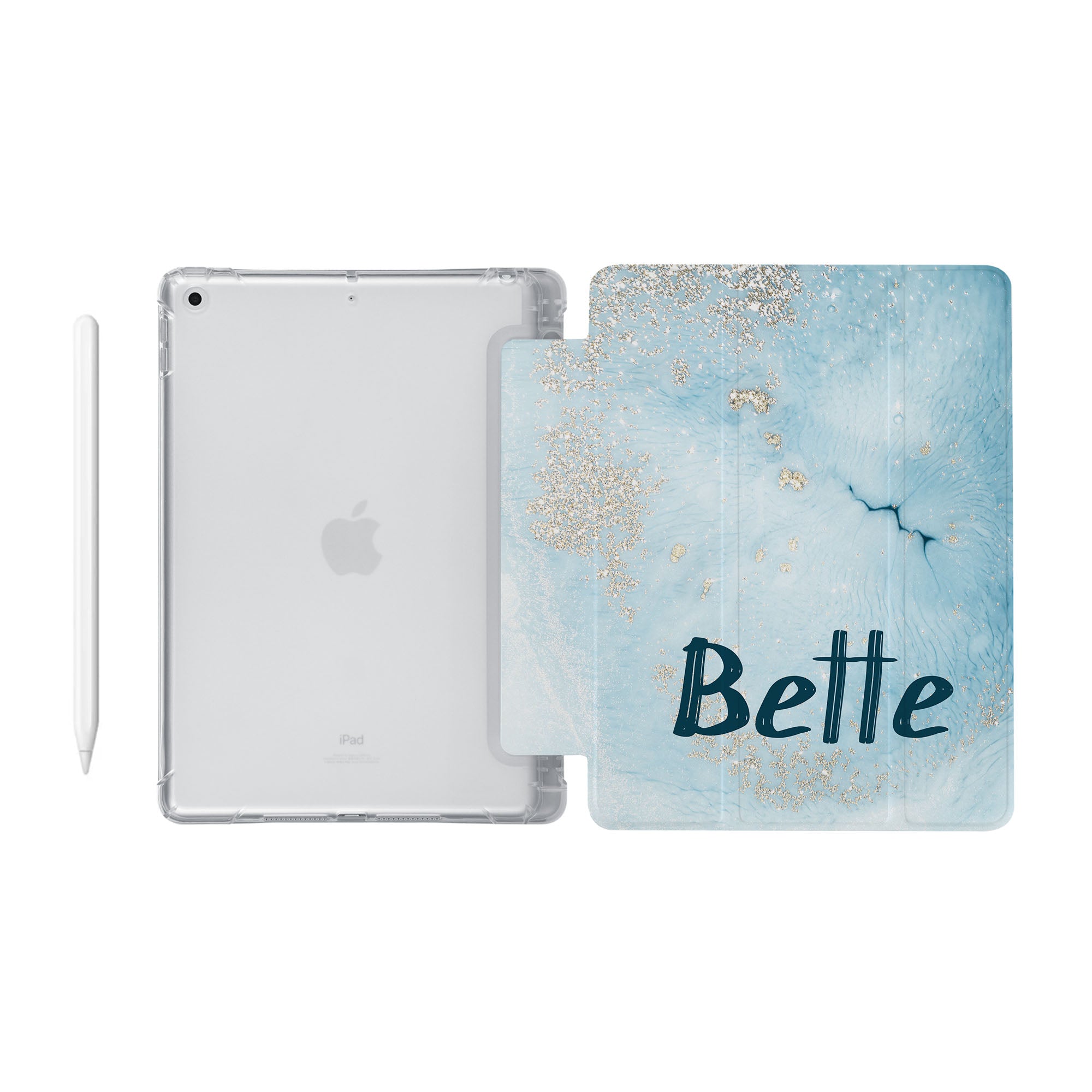 Marble Gold iPad See-Through Case - Slim Protective Cover for iPad Pro/Air/Mini - Perfect for Work, Travel & Everyday Use