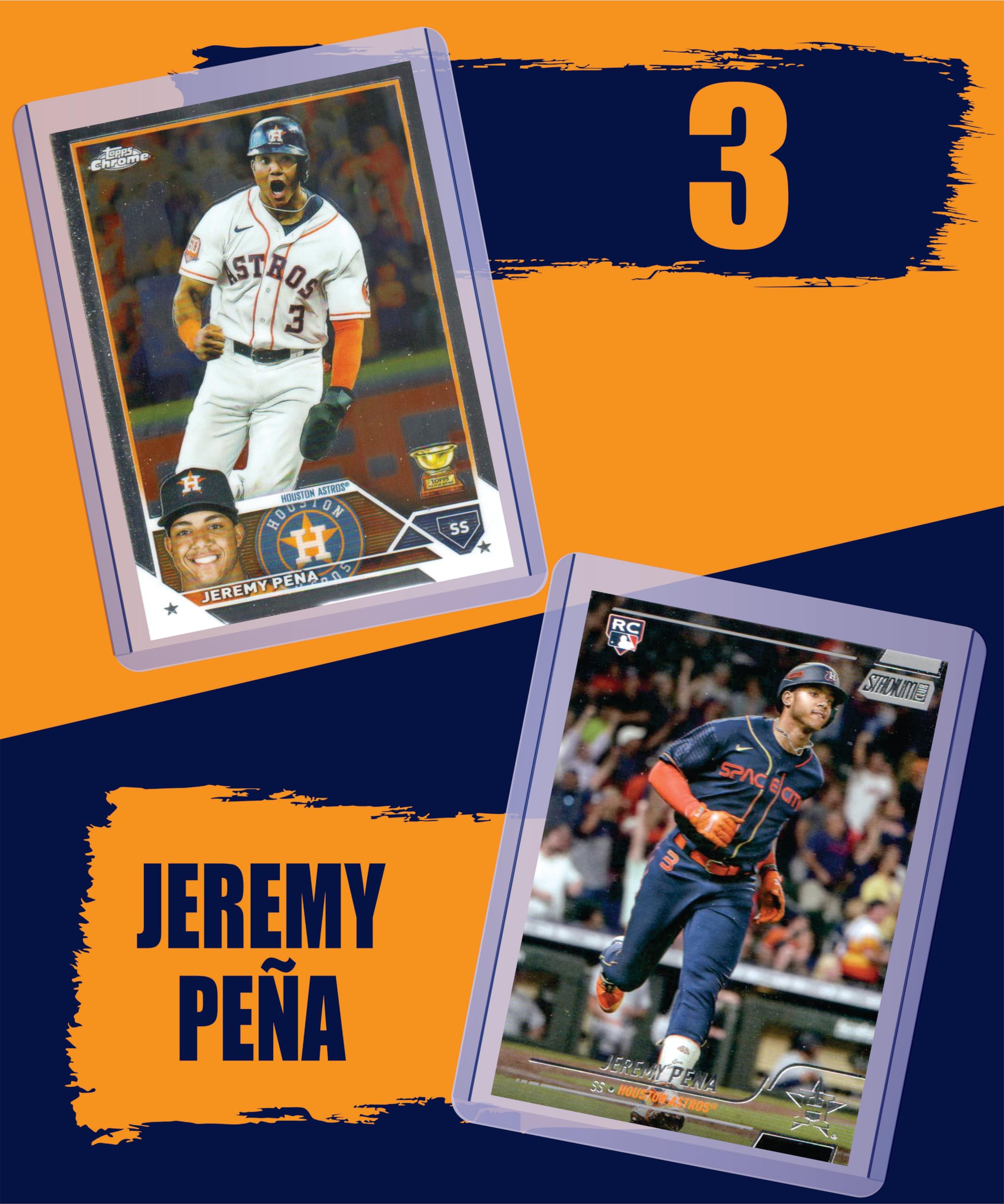Jeremy Pena (5) Assorted Houston Astros Baseball Cards Gift Pack - Perfect for Collectors, Fans & Sports Memorabilia Enthusiasts