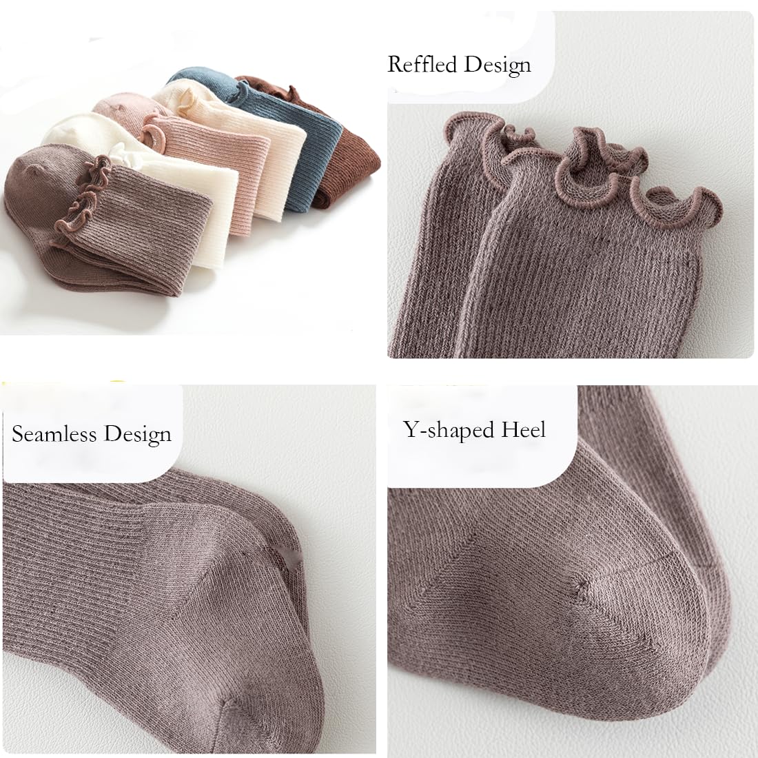 **Baby Girls Cotton Knee-High Socks – Soft & Warm Newborn Toddler Socks – Solid Color Infant Stockings for Everyday Wear & Playtime**