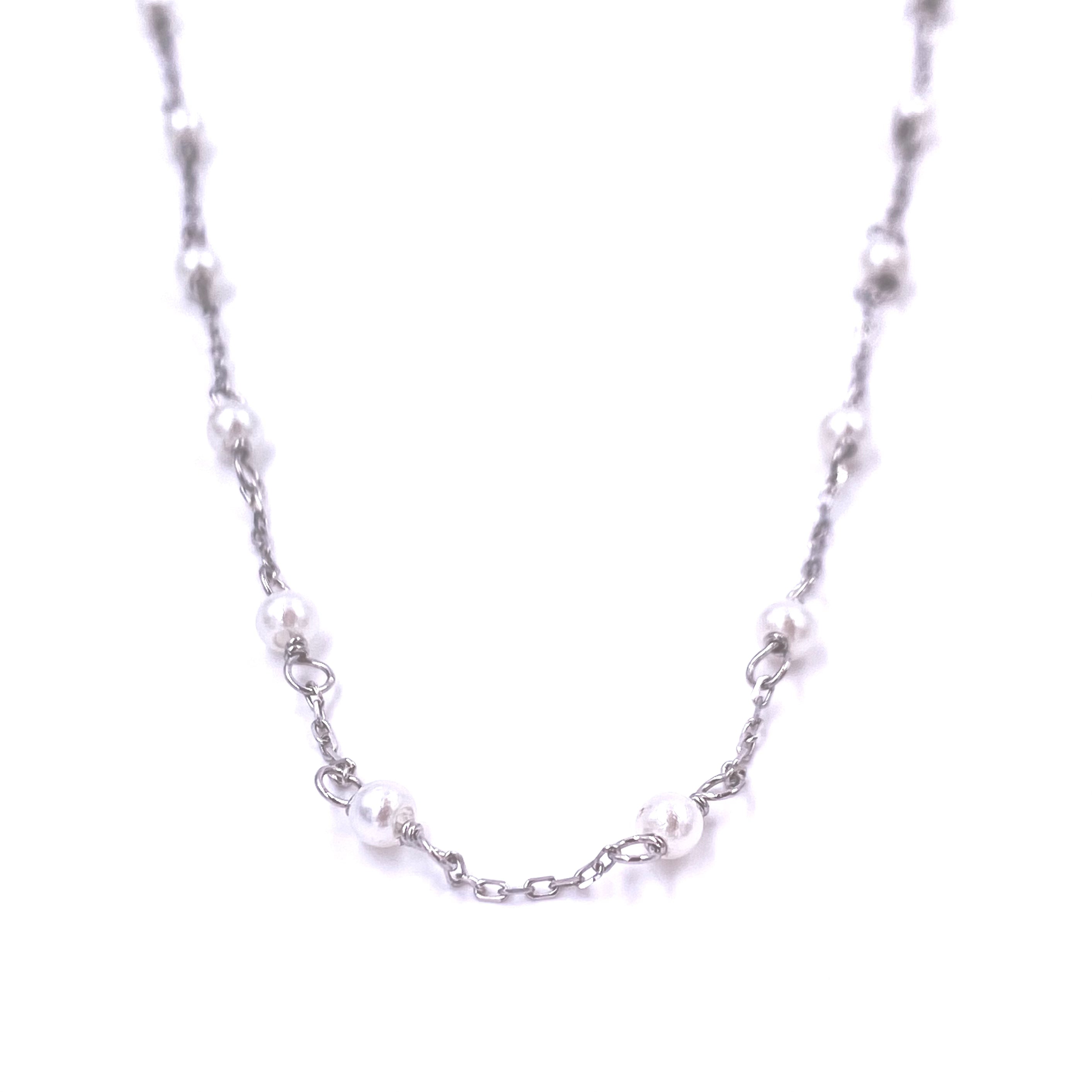 Ashley Gold Sterling Silver Pearl By The Yard Necklace - Elegant Layered Jewelry for Women, Perfect for Weddings, Parties & Everyday Wear