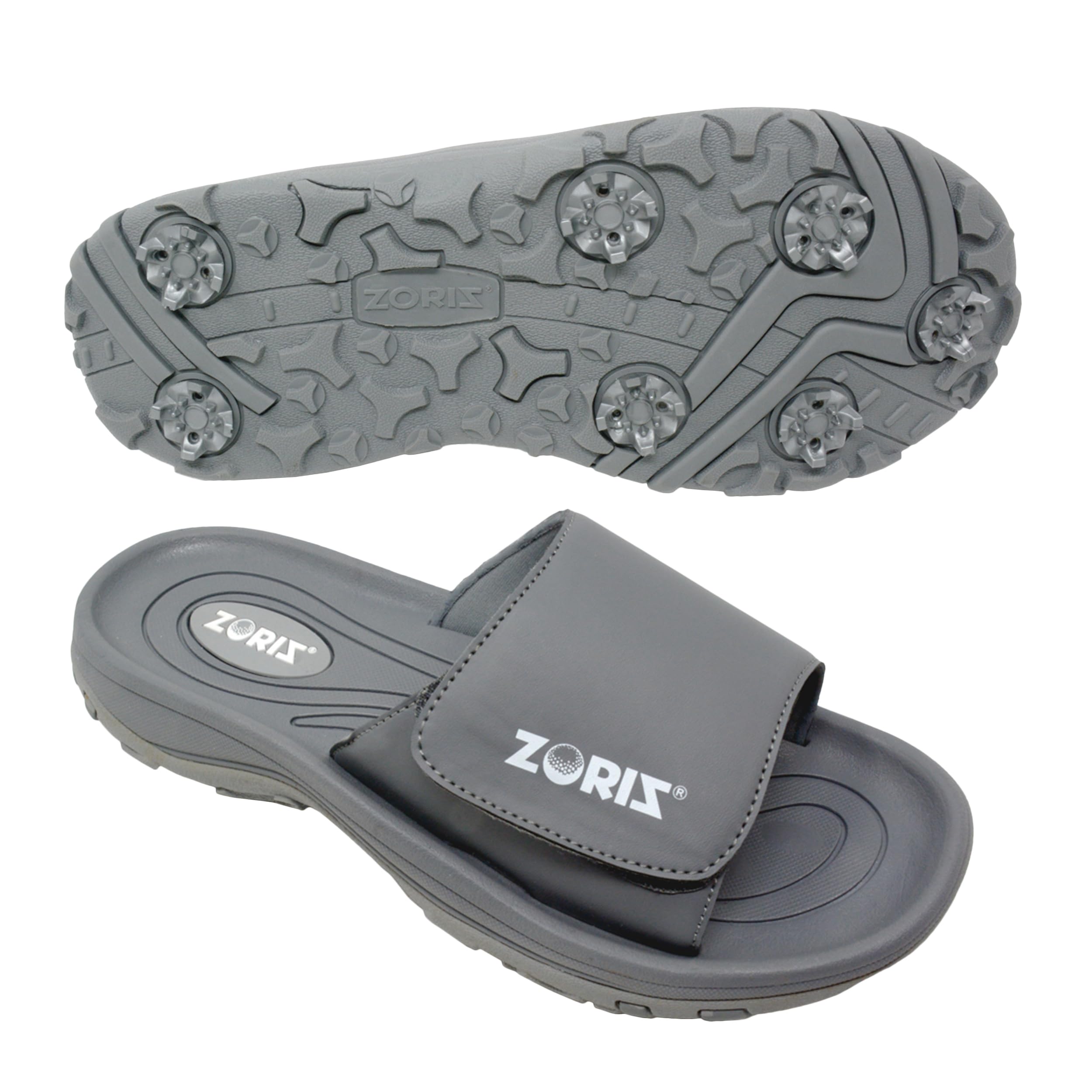ZORIZ Golf Slides for Men & Women - Sports Slip-On Sandals with Removable Spikes, Comfortable Golf Footwear with Deep Heel Cup & High Sidewalls - Perfect for Golf Course, Driving Range & Casual Wear