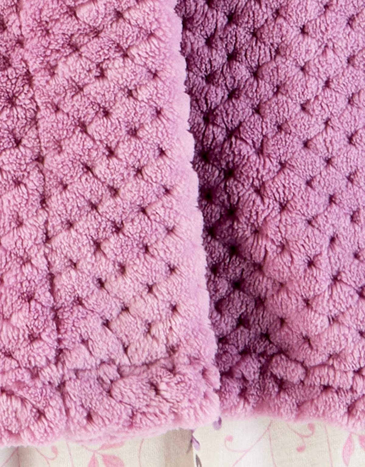 Slenderella Women's Winter Bed Jacket - Soft Thick Light Purple Waffle Fleece Collared Button Up Coat - XXL (24-26) - Cozy Loungewear for Cold Nights at Home