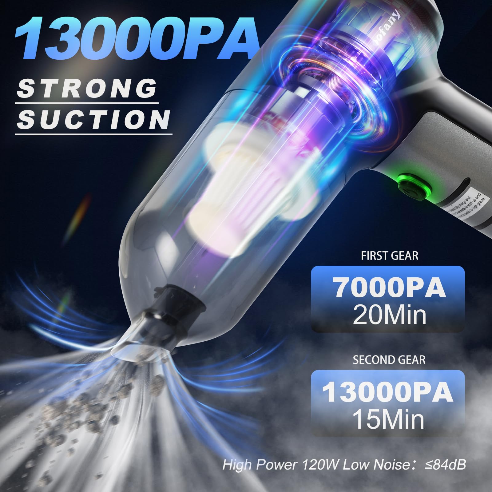 Cordless Handheld Vacuum Cleaner - 13000PA Powerful Suction, Brushless Motor, 3-in-1 Portable Car & Home Vacuum with Long Battery Life | Perfect for Car Seats, Pet Hair, Sofa & Small Spaces Cleaning