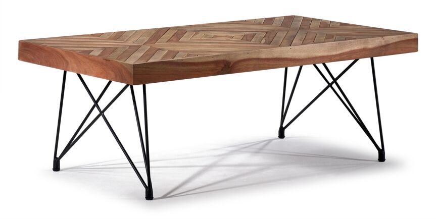 Casey 51 Acacia Wood Coffee Table - Modern Living Room Furniture for Home Decor & Entertainment