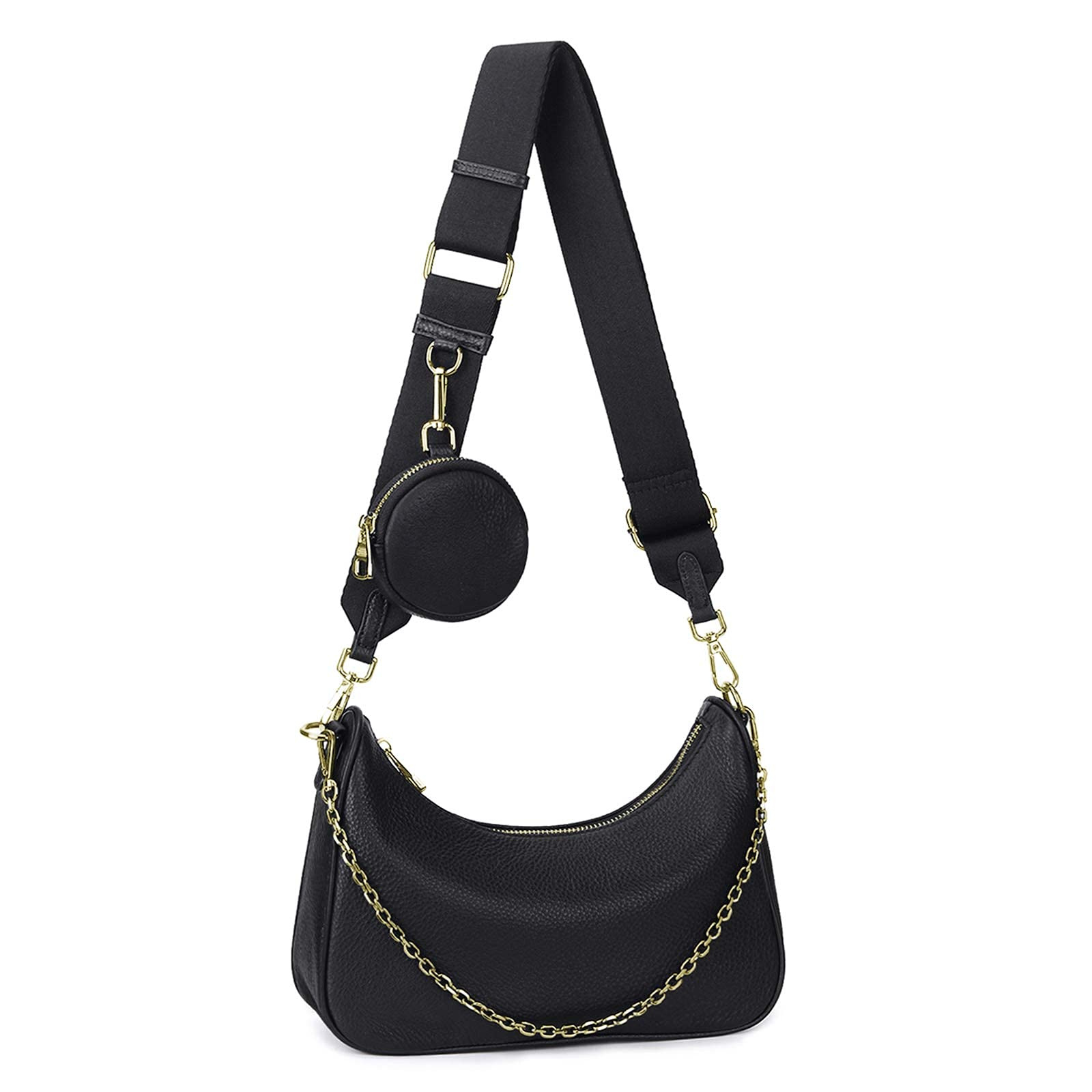 YALUXE Genuine Leather Crossbody Bags for Women - Fashion Shoulder Handbag with Detachable Coin Purse | Perfect for Work, Travel & Everyday Use