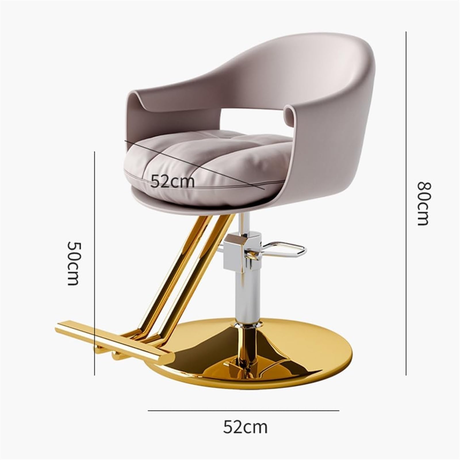 Professional Hydraulic Barber Chair for Hair Stylists - 360° Swivel Salon Chair with Adjustable Height, Grey - Perfect for Home Barber Shops, Beauty Salons & Hair Styling Studios