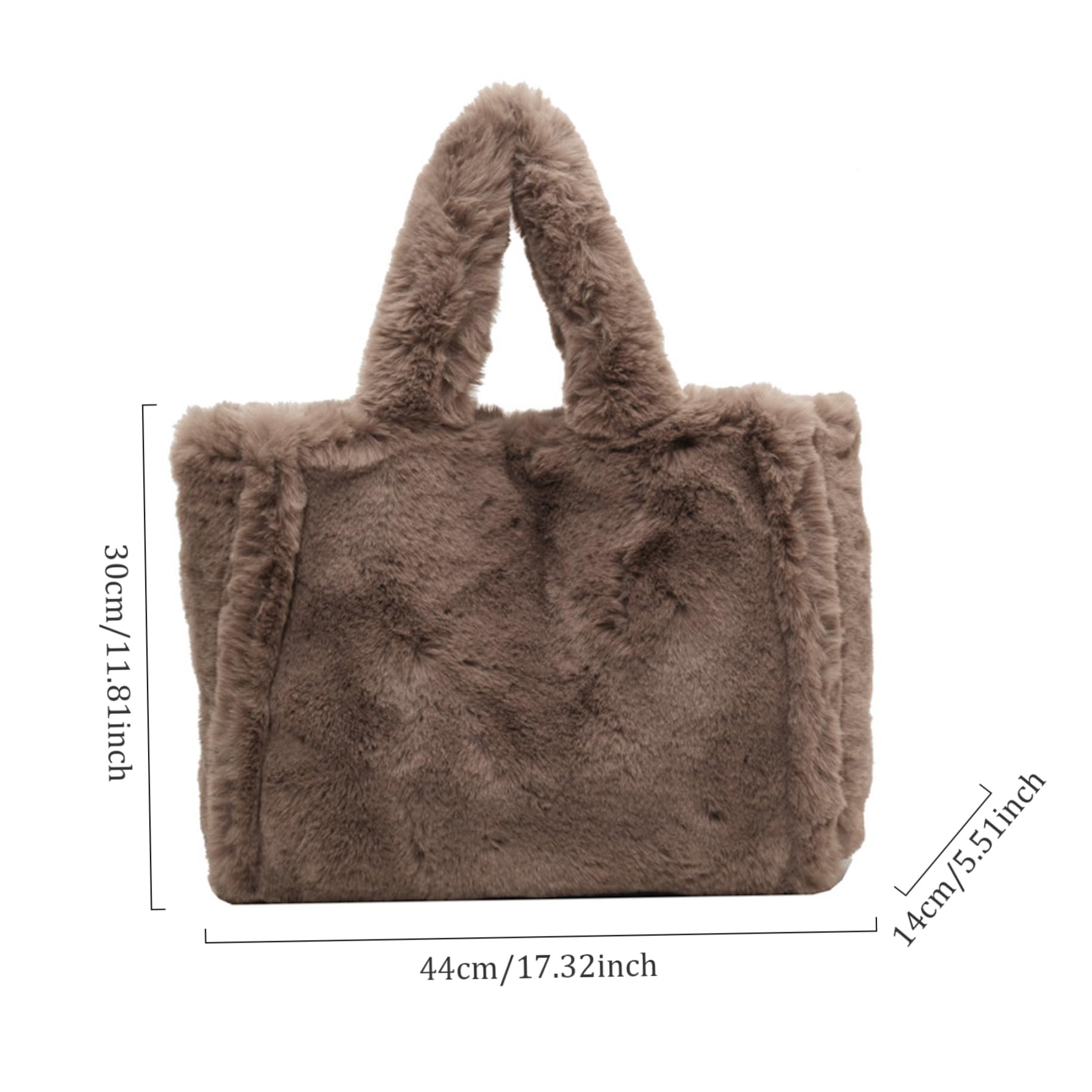 Stylish Plush Fuzzy Tote Bag for Women - Large Capacity Winter Handbag with Dual Straps | Perfect for Work, Shopping & Travel Accessories