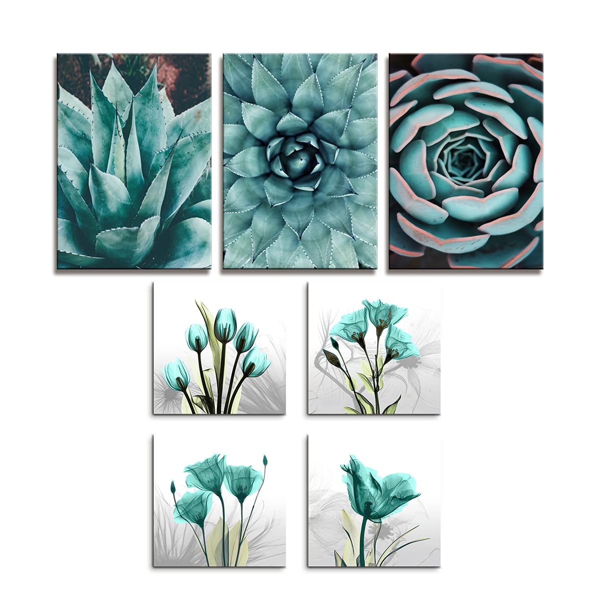 2 Sets of 7 Panels Canvas Wall Art for Home Decor - Ready to Hang Modern Wall Paintings | Perfect for Living Room, Bedroom & Office Decor