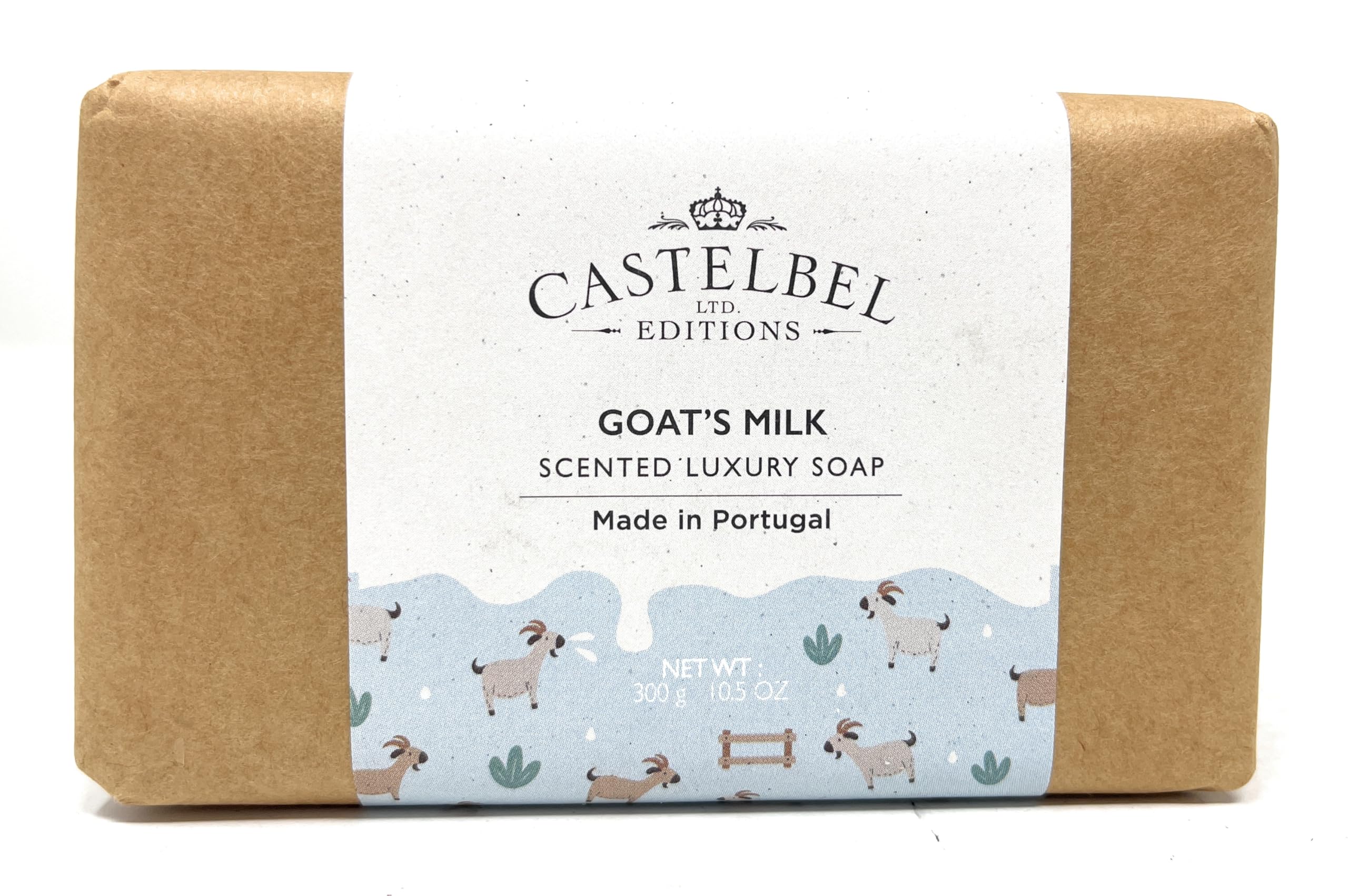 Castelbel Goat's Milk Luxury Scented Soap - 10.5 oz, Natural Moisturizing Bar Soap for Dry Skin, Perfect for Spa, Bath & Gift Giving