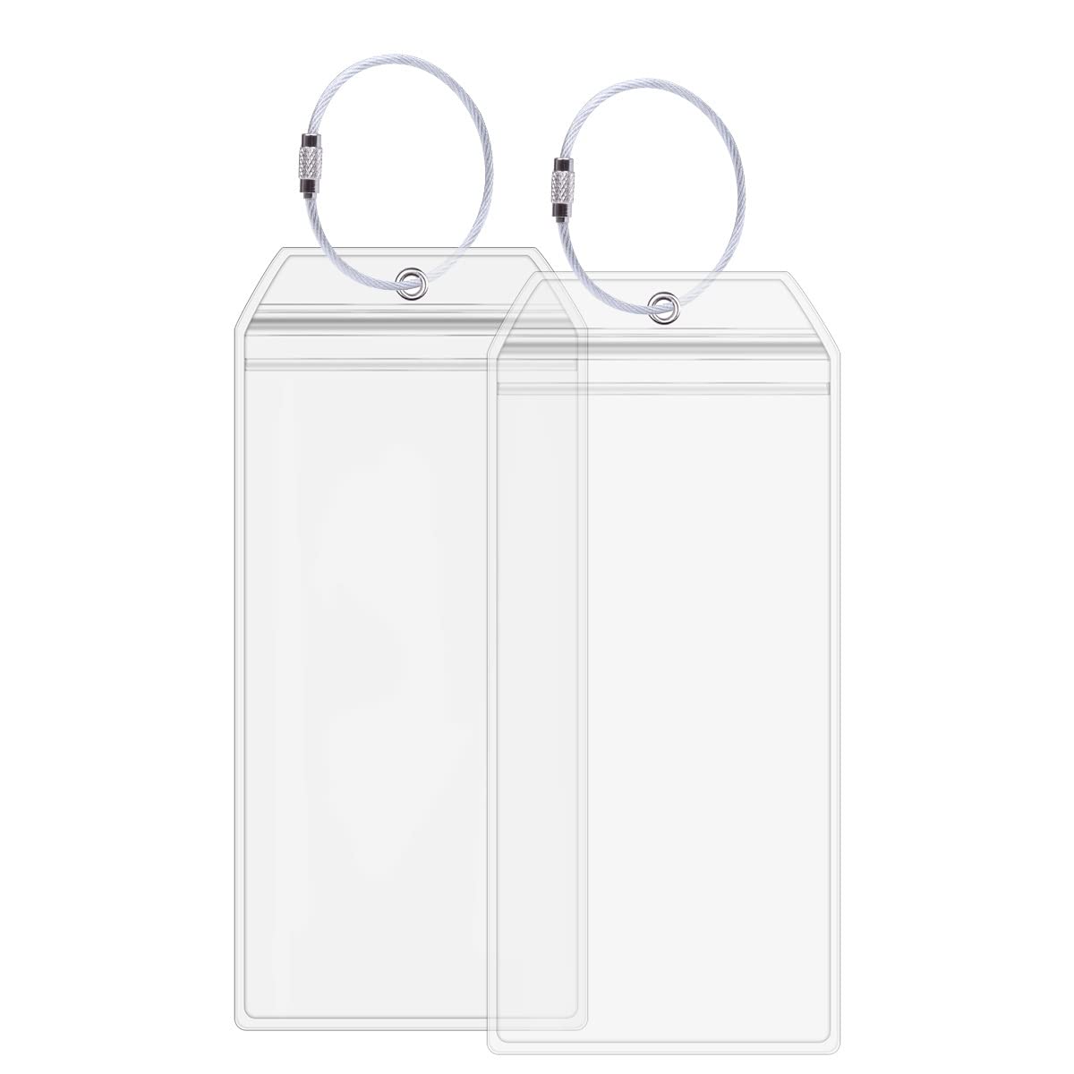 2 Pack Clear Cruise Luggage Tag Holders - Waterproof E-Tag Protectors for Cruise Travel | Perfect for Cruise Check-in & Baggage Identification