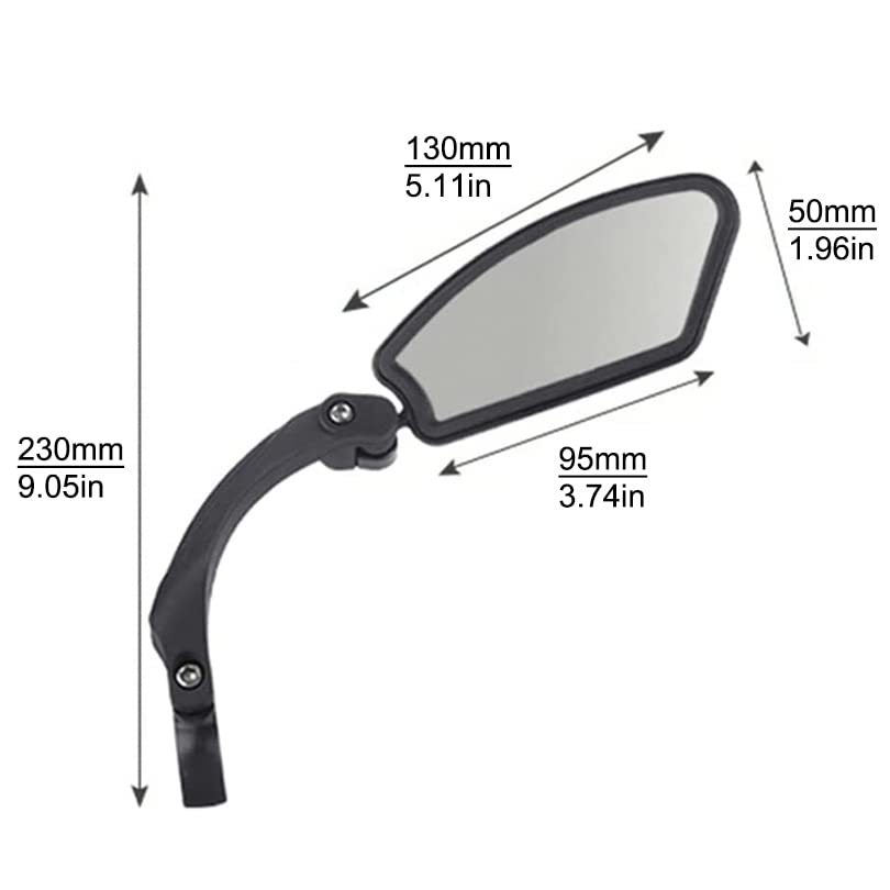 HD Handlebar Bike Mirror - Crystal Clear Glass, Safe & Durable for MTB & Road Bikes - Left Side Mount - Perfect for Cycling Safety & Rearview Visibility