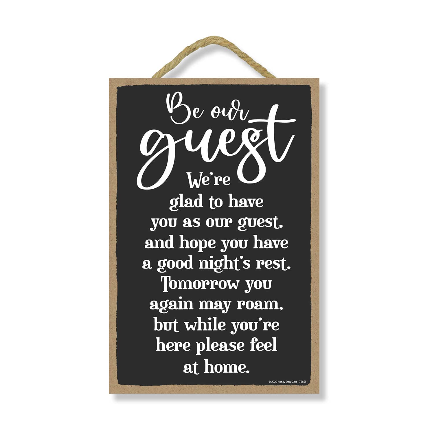 Honey Dew Gifts - 7x10.5 Inch Wooden Guest Room Wall Decor for Home