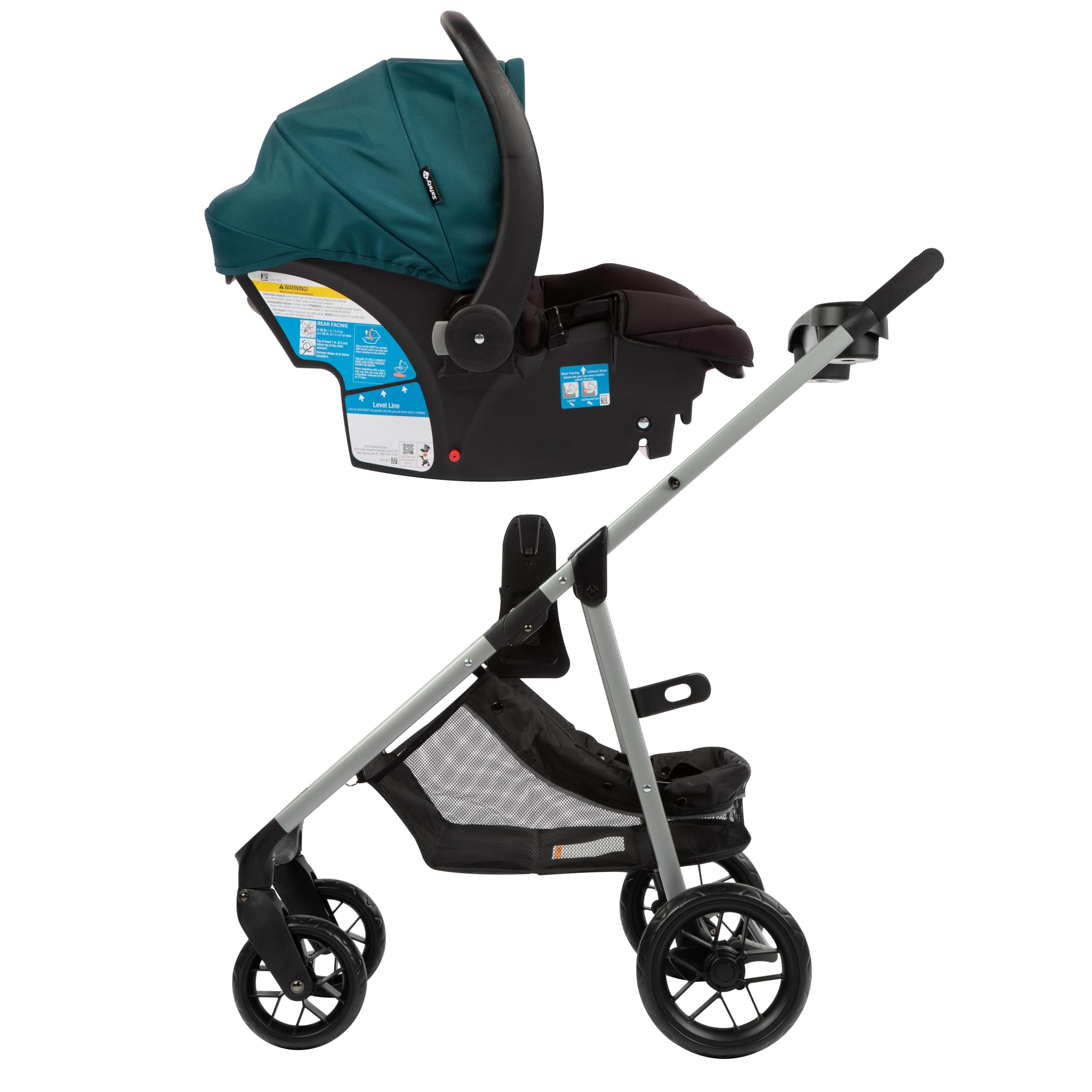 Safety 1st Grow and Go Flex 8-in-1 Convertible Car Seat & Stroller Combo for Infants 4-30 lbs | Lightweight Travel System with Adjustable Canopy & Cup Holder | Perfect for Daily Walks, Shopping & Family Outings - Forest Tide
