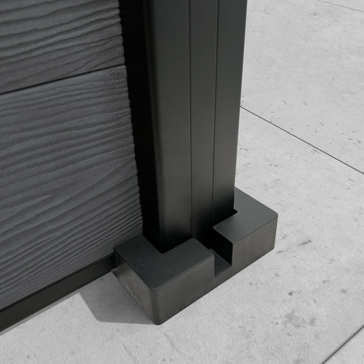 Classic Laurel Fence Panel - Dark Grey Aluminum Privacy Fence with Sturdy Posts for Backyard, Garden & Patio Security