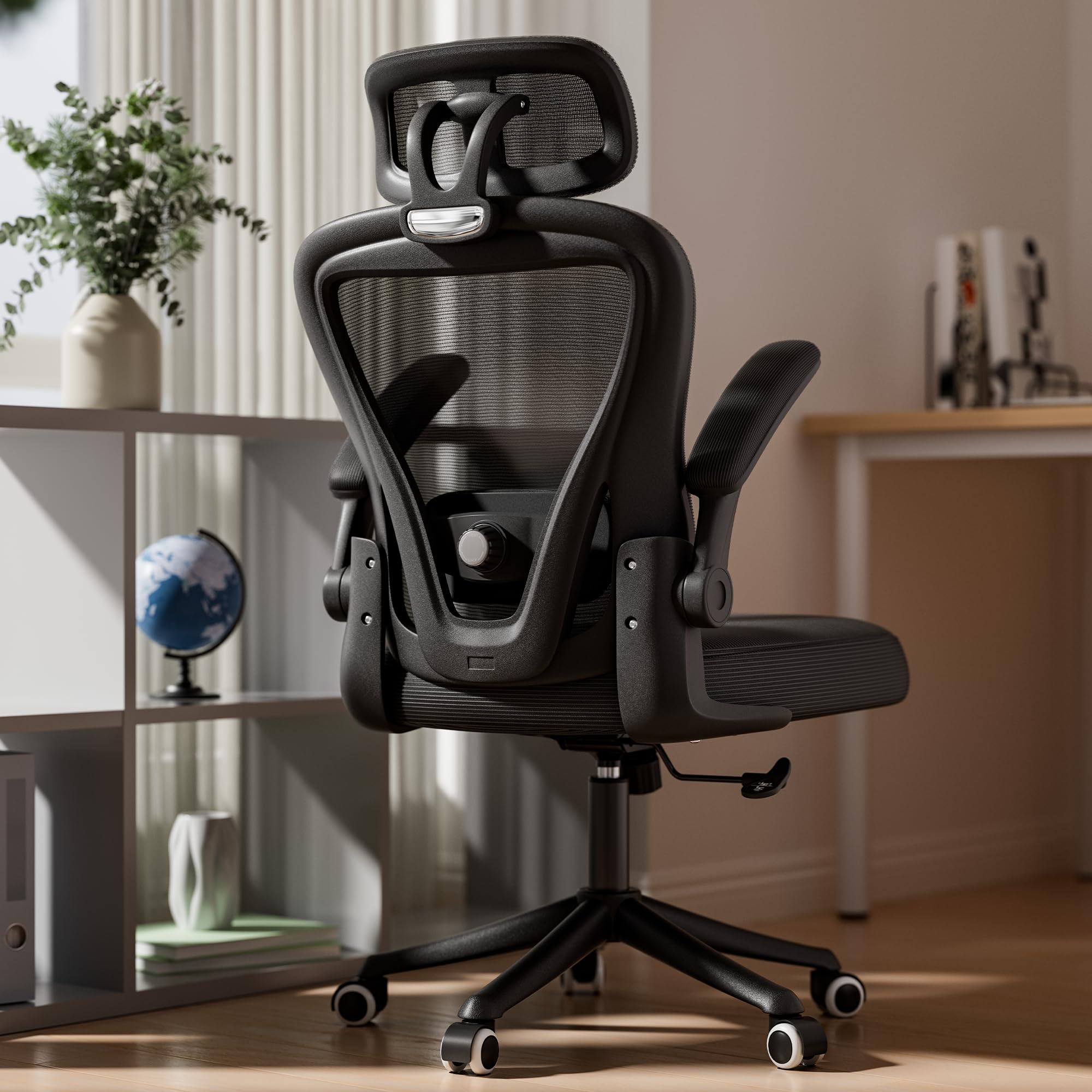 Ergonomic Office Chair M903 - High Back Mesh Computer Chair with Adjustable Lumbar Support, Headrest & Wheels - Comfortable Desk Chair for Home Office, Gaming & Workspace (Black)