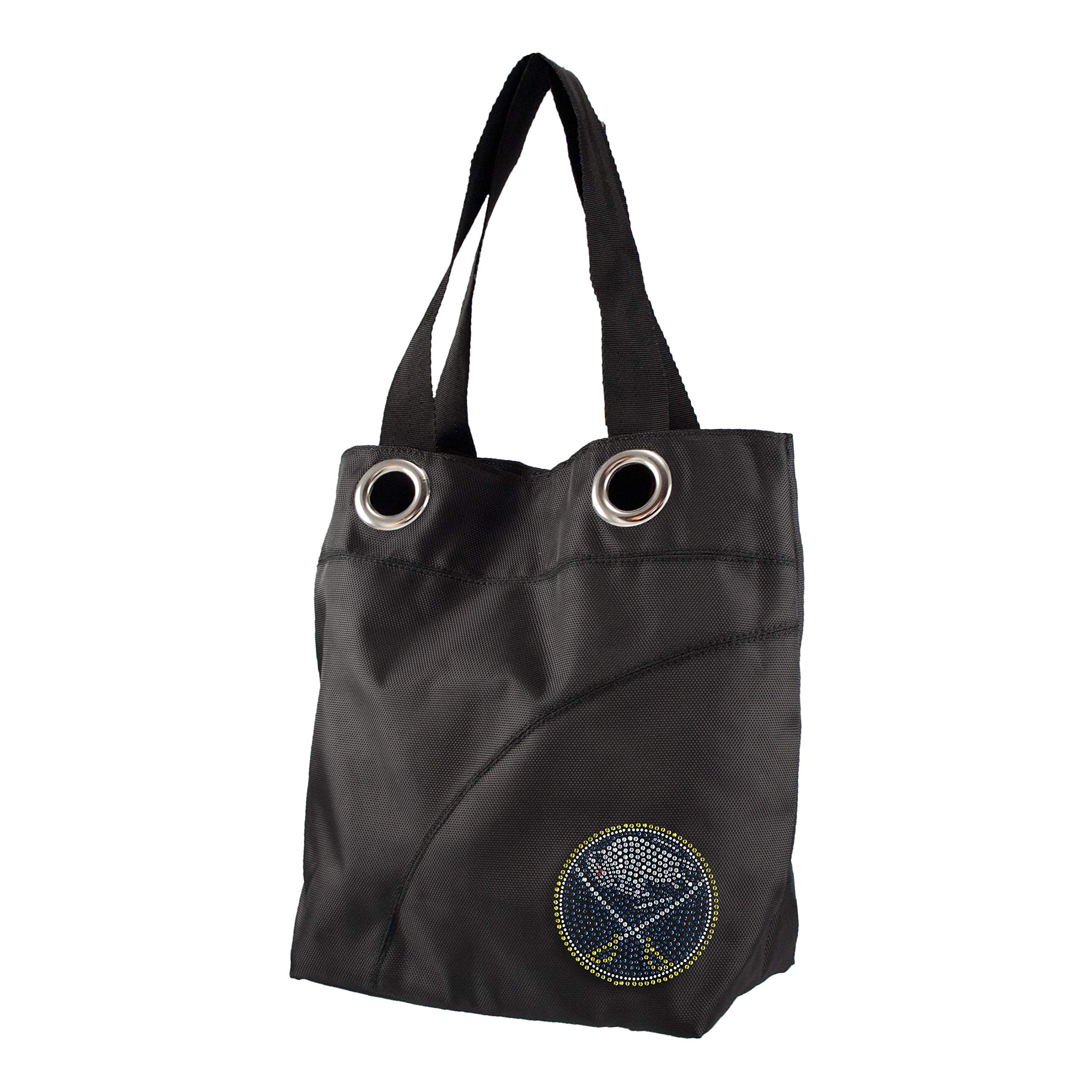 Littlearth NHL Anaheim Ducks Sport Noir Sheen Tote Purse - Stylish Hockey Fan Bag for Women, Game Day Essentials & Everyday Use