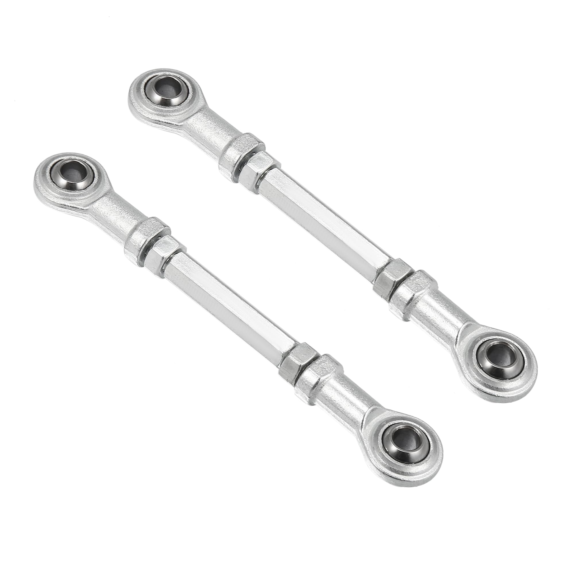 Motoforti 2-Piece 95mm Adjustable Steering Tie Rod Ball Joint with 8mm Hole - Compatible with 49cc Electric ATV & Go Kart - Silver Tone Steering Suspension Upgrade for Enhanced Control & Durability - Perfect for Off-Roading, Racing & DIY Kart Maintenance