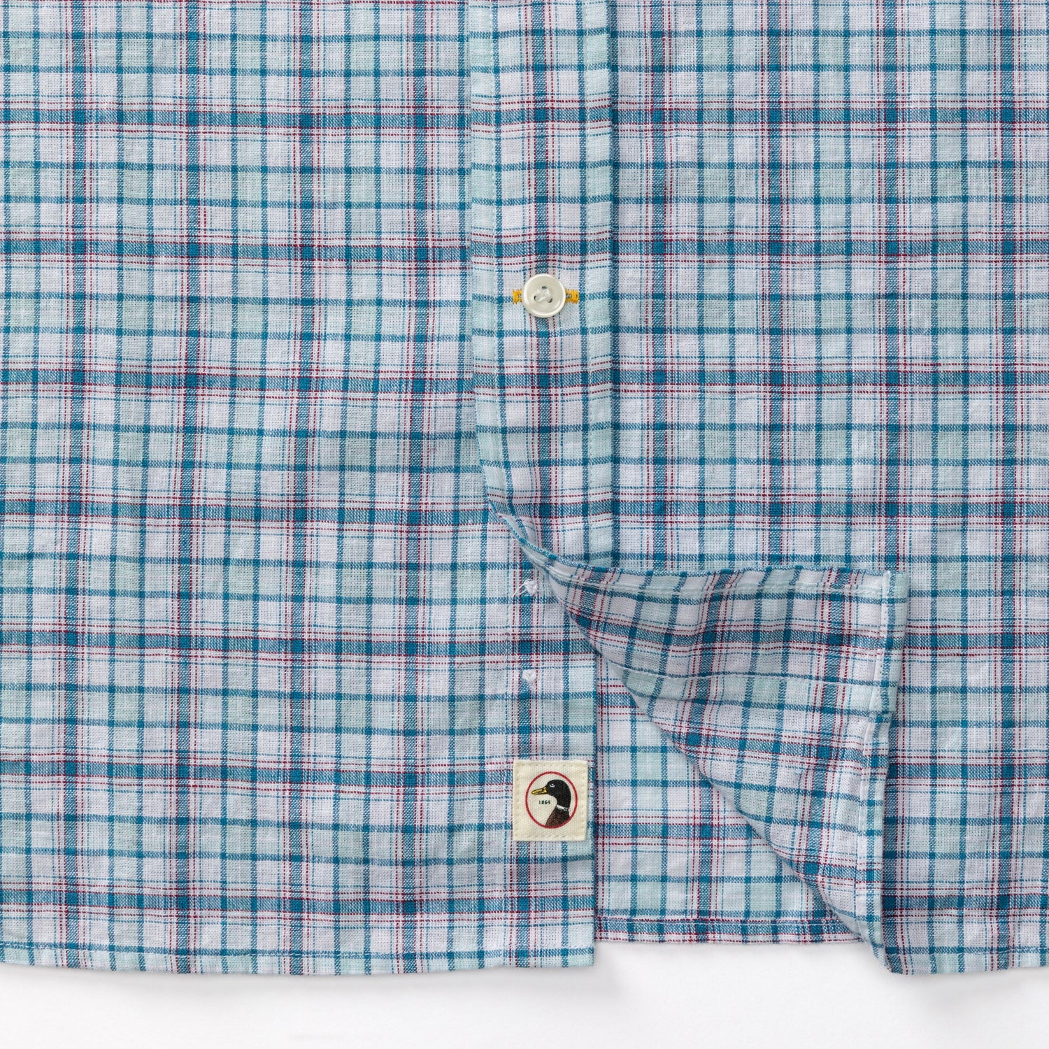 Men's Linen Cotton Oxford Sport Shirt - Classic Broome Plaid Pattern - Casual Button Down Shirt for Work, Travel & Outdoor Activities