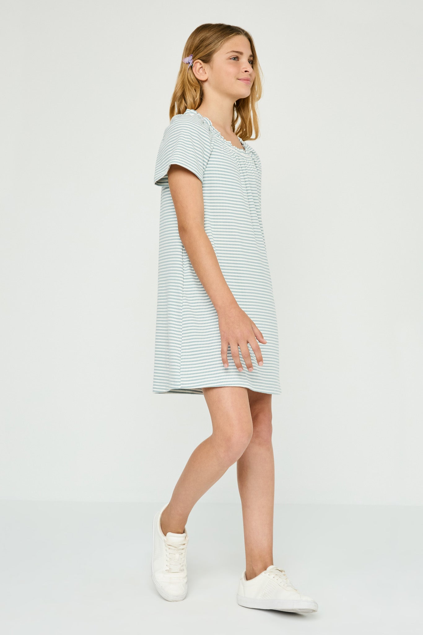 Textured Ribbed Stripe Off Shoulder Knit Dress for Women - Casual Summer Party & Beach Wear - Elegant Bodycon Midi Dress for Date Night & Vacation