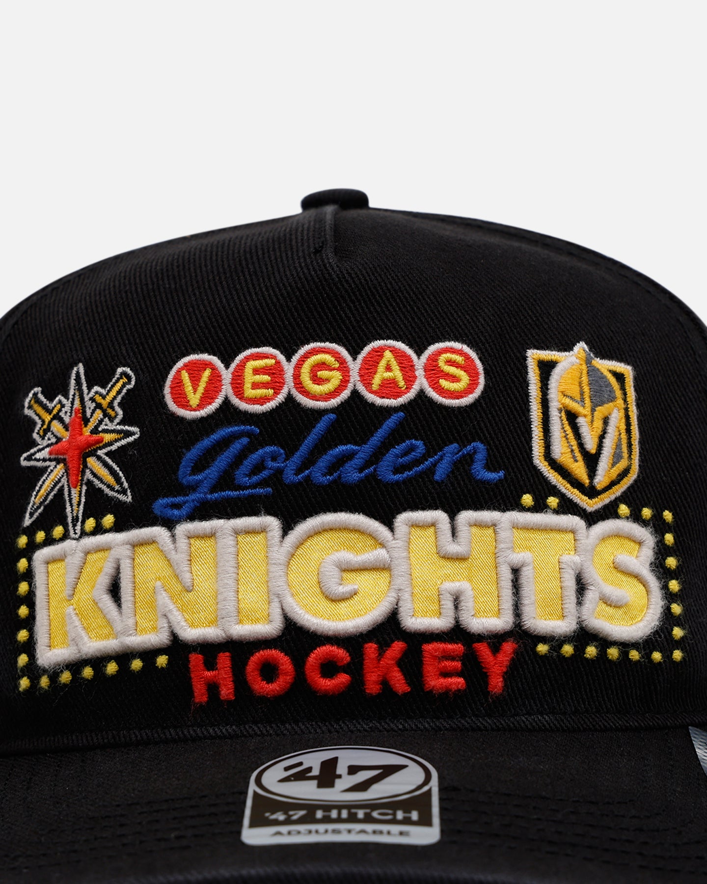 47 Brand Vegas Golden Knights NHL Trophy Case Premium Hitch Snapback Hat - Black Adjustable Baseball Cap for Men & Women - Perfect for Sports Fans, Game Day & Casual Wear