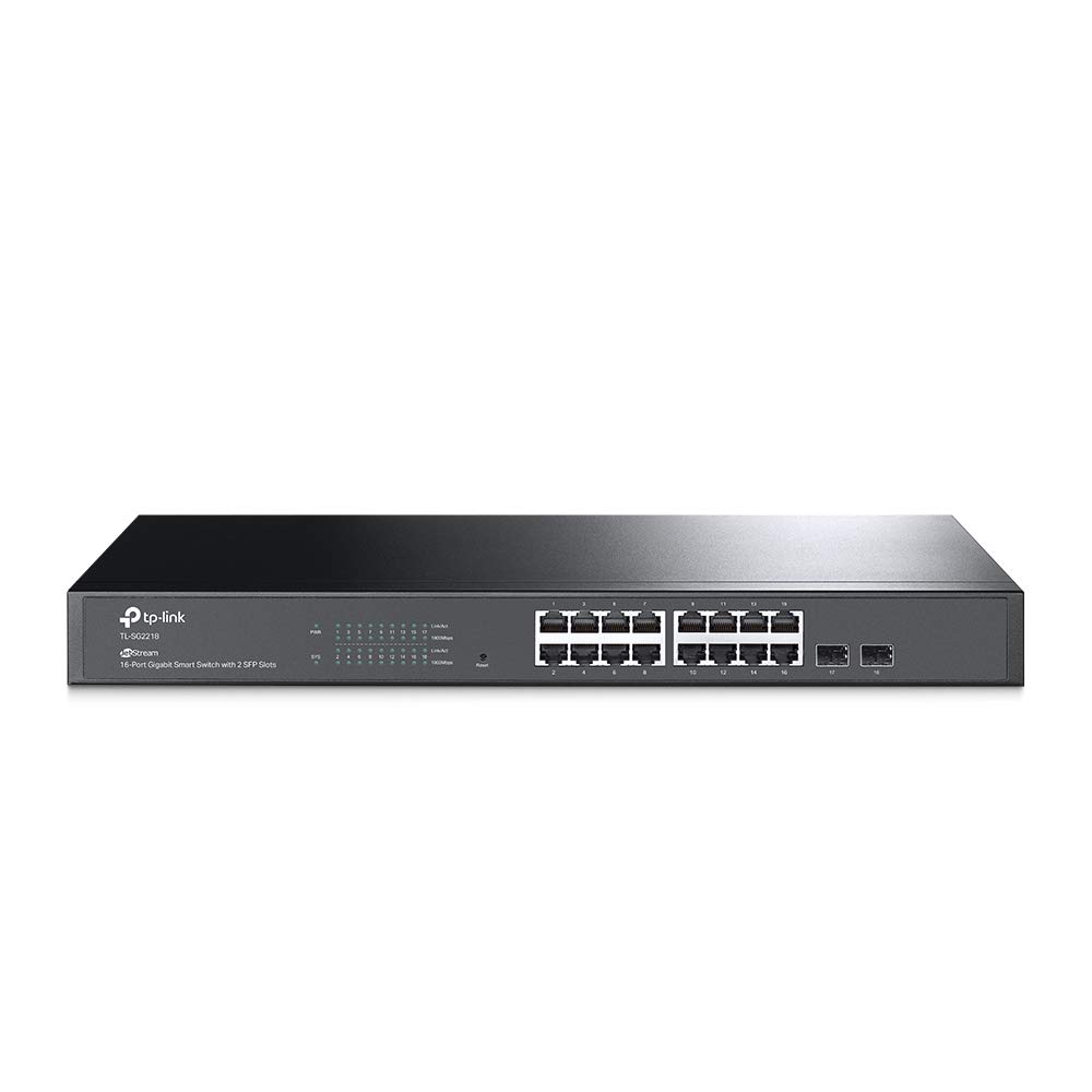 TP-Link TL-SG2218 18-Port Gigabit Smart Switch with 16 RJ45 & 2 SFP Ports | Energy Efficient Plug & Play Metal Network Switch | Ideal for Office Networking, Home Server Setup & Small Business IT Infrastructure