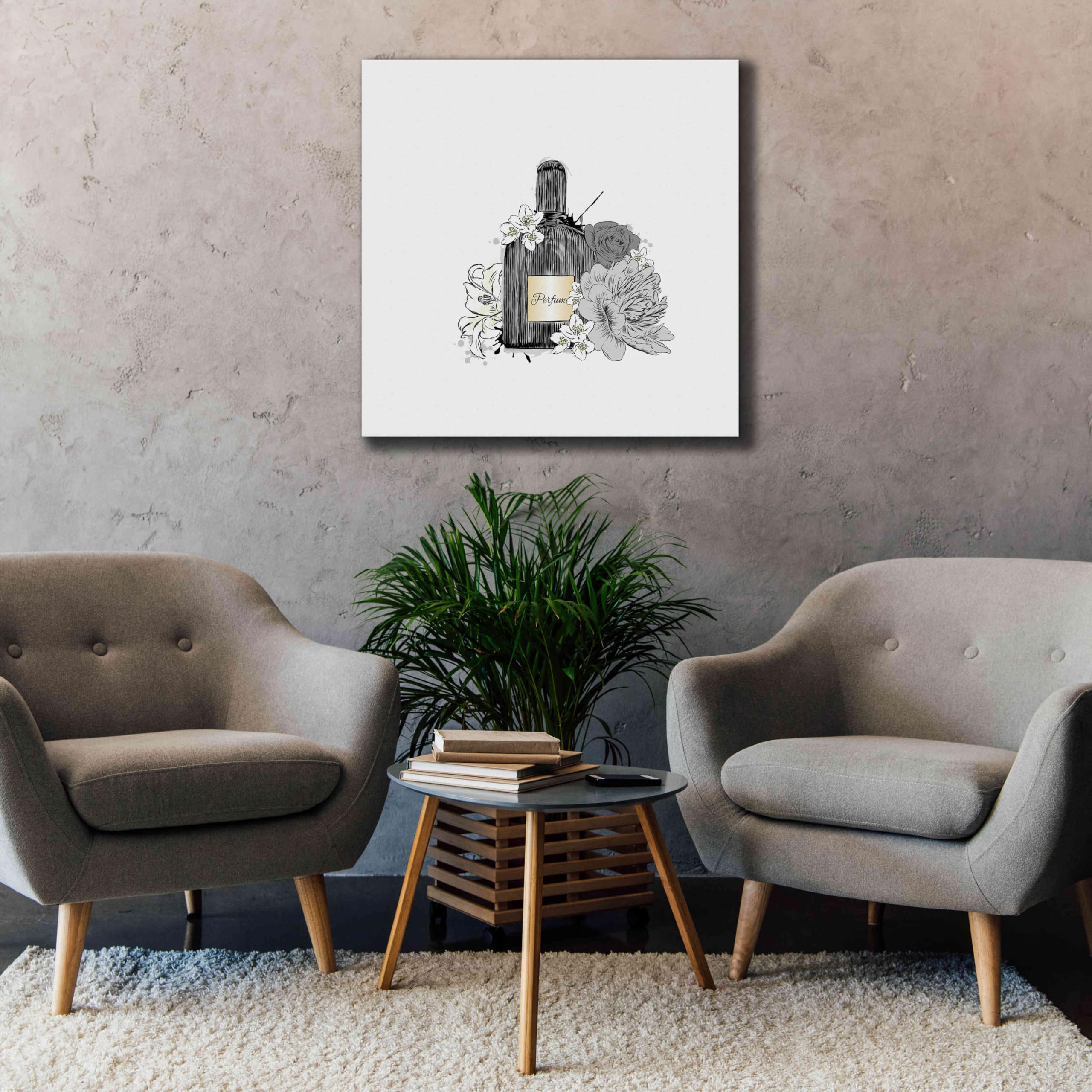 Incado Epic Graffiti 'Perfume IV' Giclee Canvas Wall Art - 37x37 Inches Modern Home Decor for Living Room, Bedroom & Office