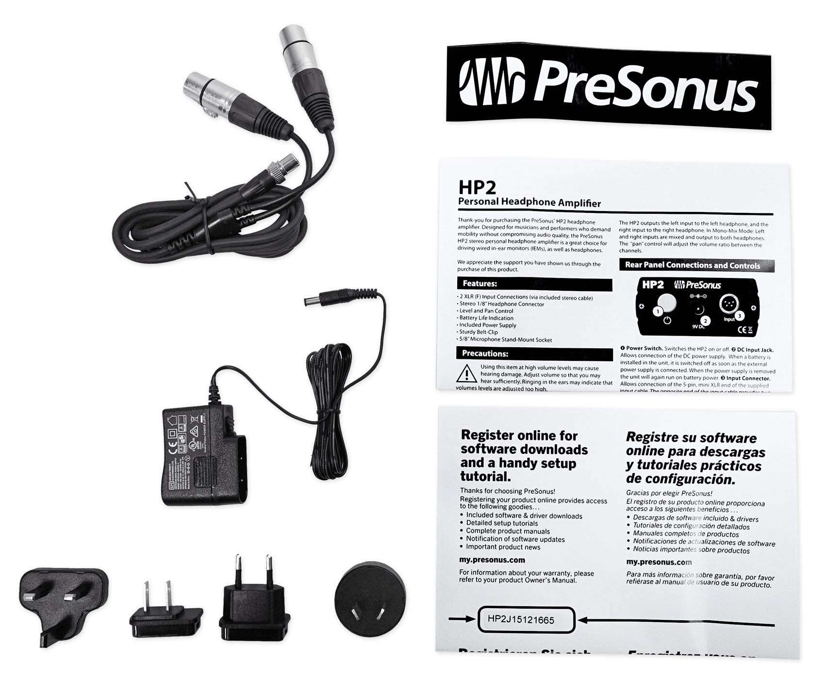 PreSonus HP2 2-Channel Professional Studio Headphone Amplifier with High-Quality Headphones for Music Production, Recording & Mixing | Perfect for Home Studios, Podcasting & Audio Monitoring