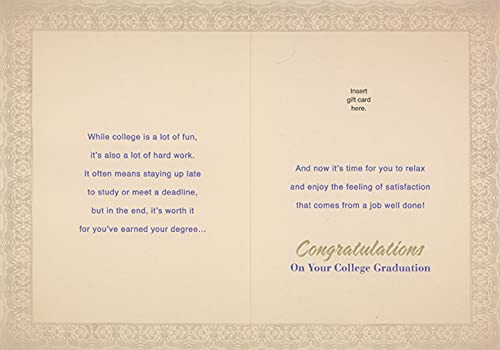Designer Greetings Benjamin Franklin Quote Graduation Card - 'An Investment in Knowledge' Inspirational College Graduation Congratulations Card with Gift Card Holder - Perfect for Graduation Gifts, Commencement & Academic Achievements