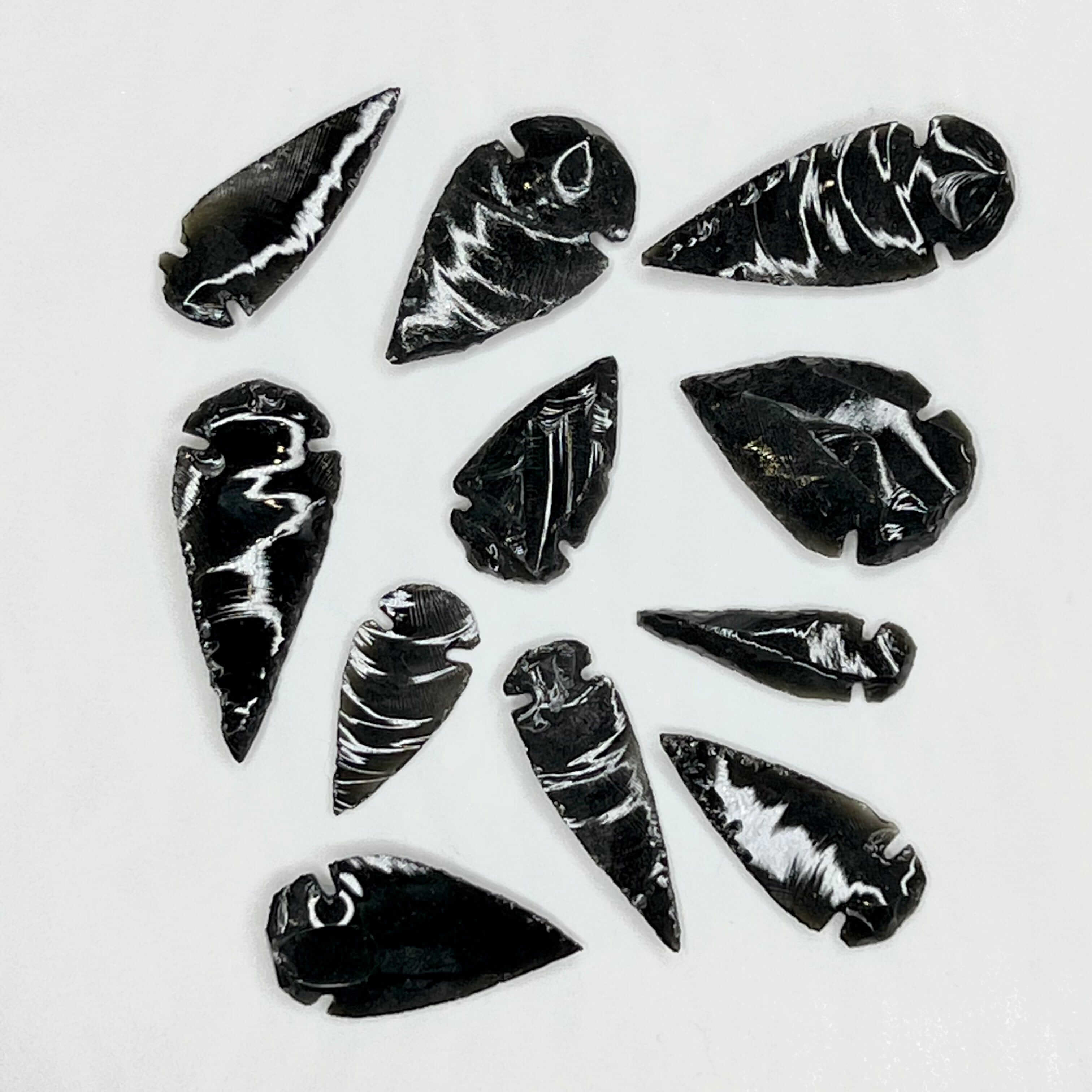 Black Obsidian Arrowhead Extra Small - Genuine Stone Pendant for Jewelry Making, Healing, and Protection | Perfect for Necklaces, Bracelets, and Spiritual Practices