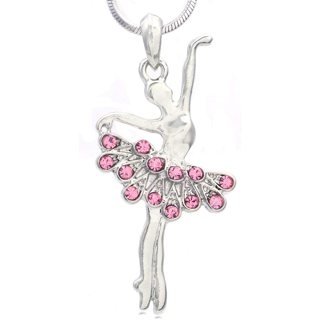 Elegant Ballerina Dancer Ballet Pendant Necklace - Sterling Silver Charm Jewelry Gift for Dancers | Perfect for Ballet Recitals, Dance Performances & Special Occasions