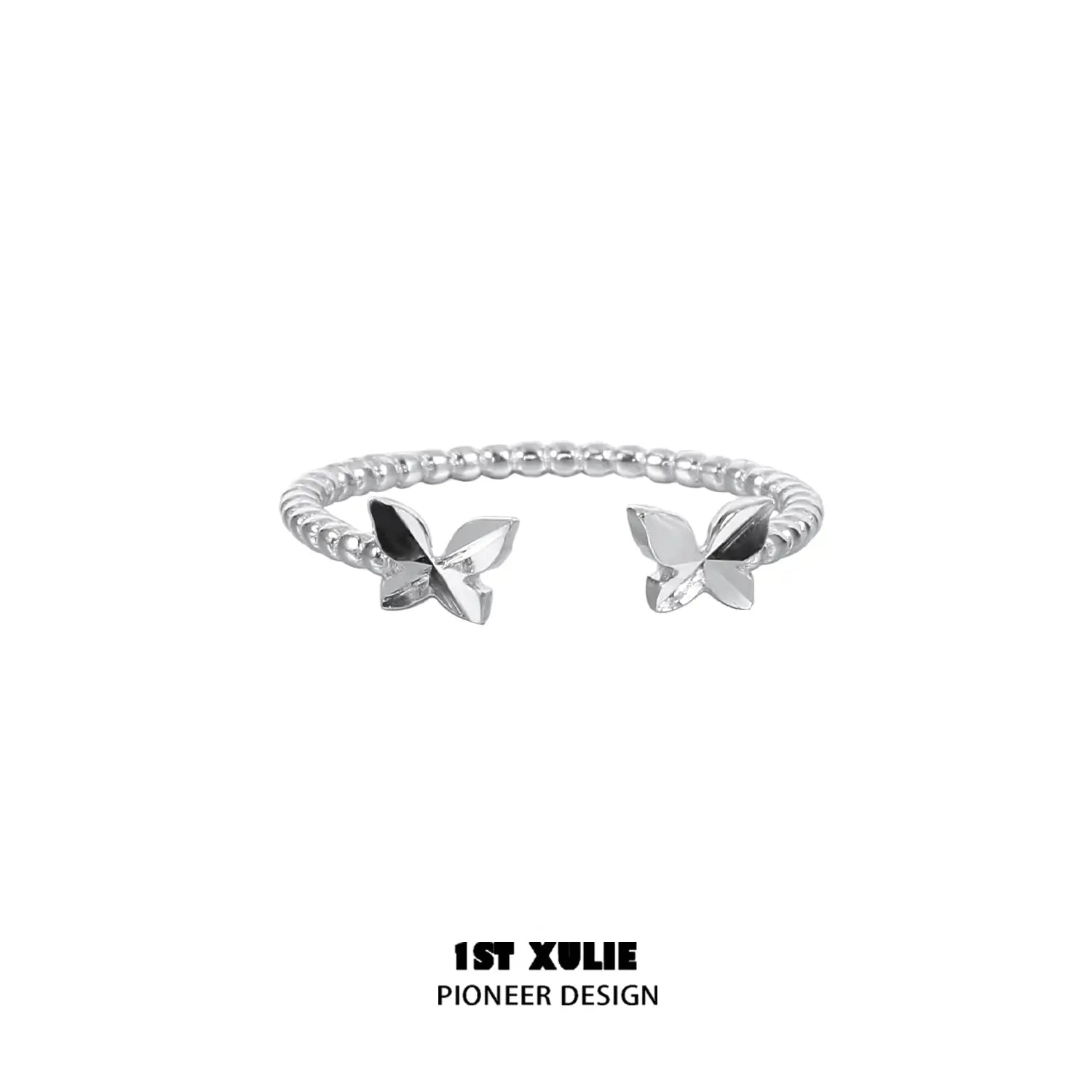 Whiterfly S925 Sterling Silver Butterfly Rings Set for Women - Elegant Stackable Rings, Dainty Jewelry Gift for Her - Perfect for Weddings, Anniversaries & Everyday Wear