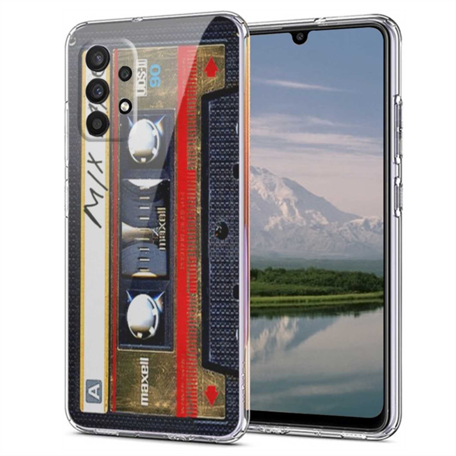 Vintage Music Cassette Tape Retro Classic Mixtape 80s 90s Trendy Design Shockproof Soft TPU Case for Samsung Galaxy A32 5G - Cool Protective Phone Cover for Men & Women, Perfect for Music Lovers and Retro Enthusiasts
