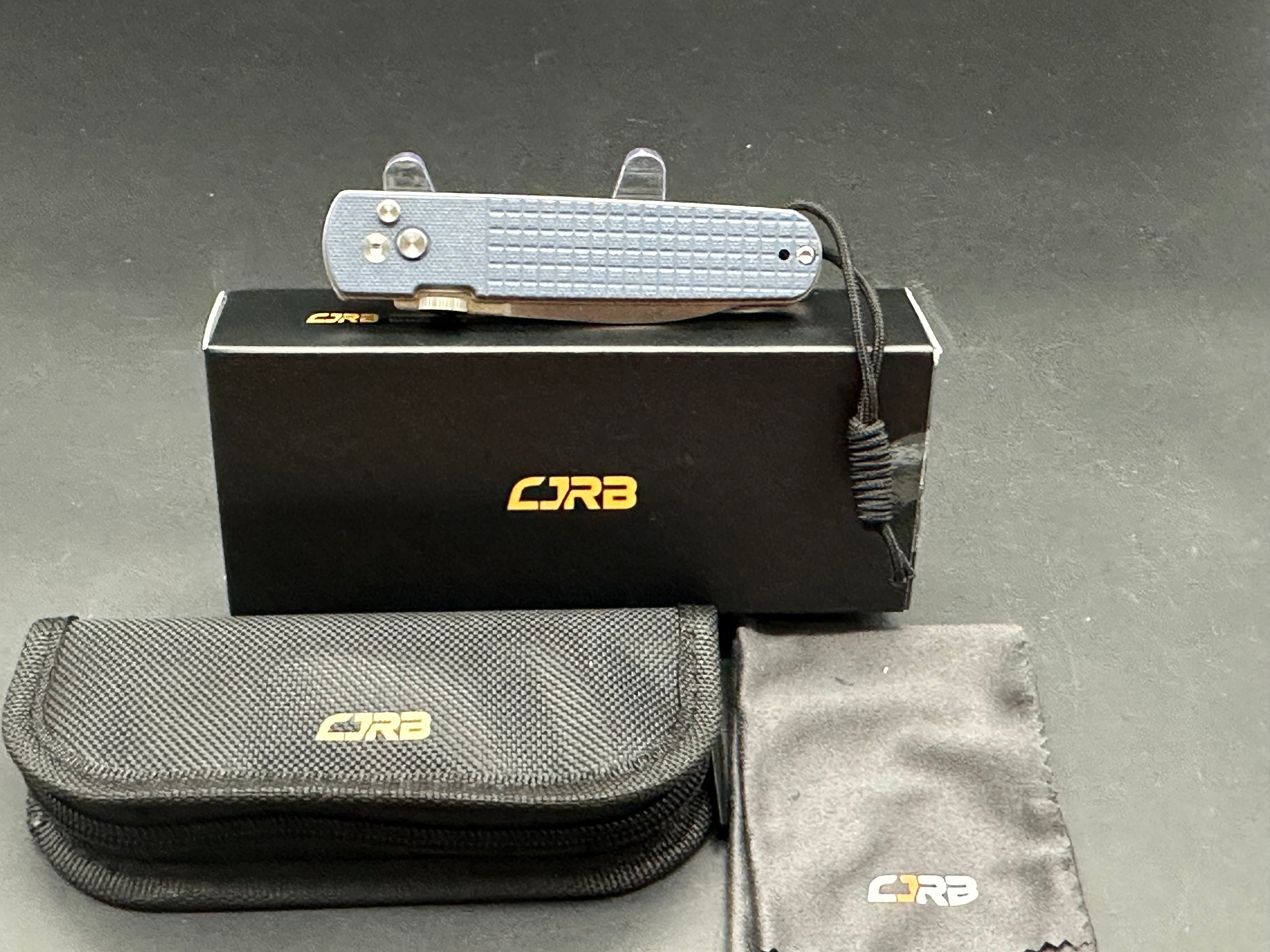 CJRB Locust Folding Knife - Blue G10 Handle, AR-RPM9 Steel, Spear Point Plain Edge - EDC, Camping, Outdoor Survival Tool