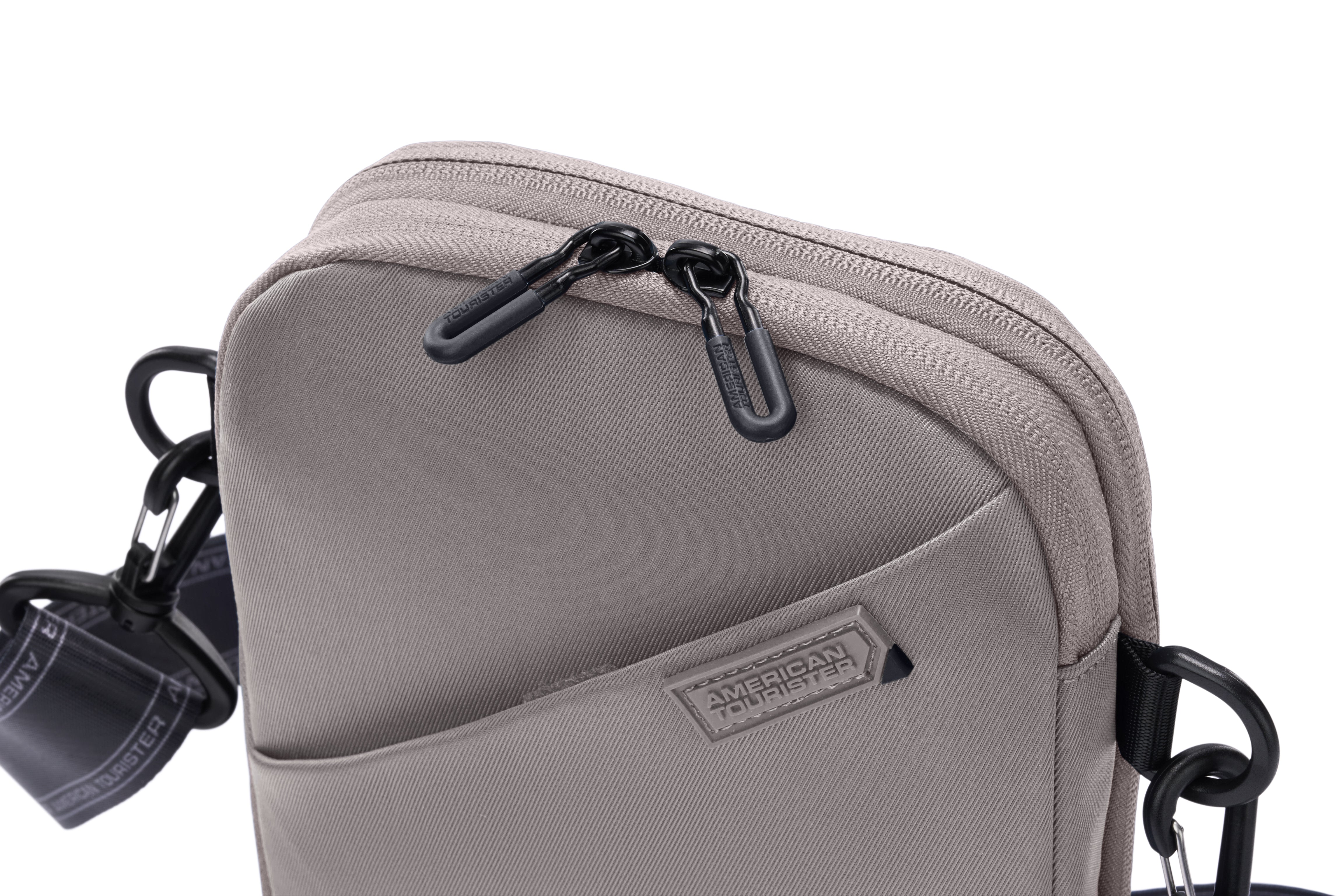 American Tourister Vega 3.0 Orbit Crossbody Bag - Lightweight Travel Purse for Women, Adjustable Shoulder Strap, Durable Nylon (Beige) - Perfect for Daily Commute, Shopping & Weekend Getaways