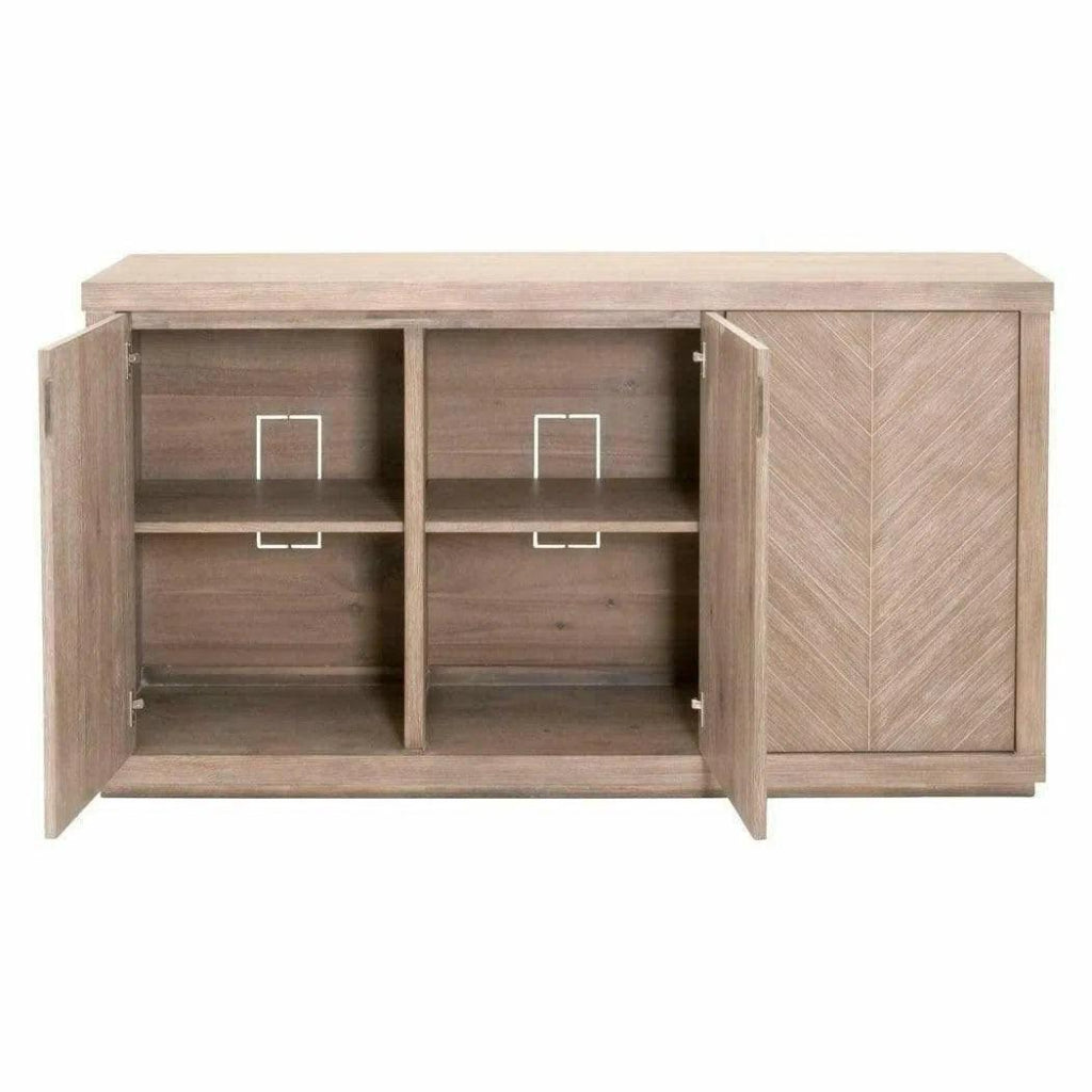 Modern 3-Door Credenza Buffet Sideboard - Stylish Storage for Dining Room, Living Room & Entryway - Perfect for Organizing Dishes, Linens & Home Decor