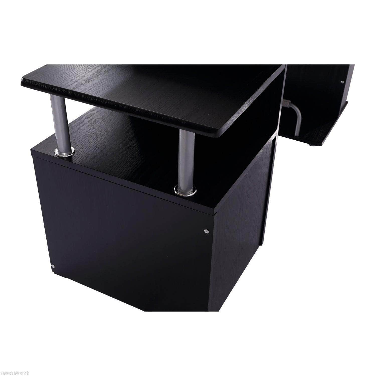 59.8 Inch Black Computer Laptop Desk with Drawer Shelf - Perfect for Home Office, Gaming Setup & Small Space Workstation
