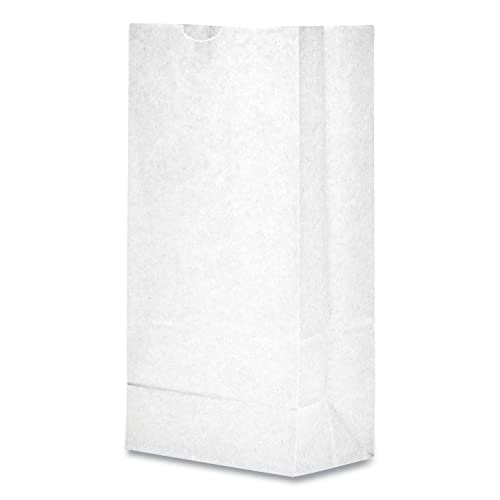 Eco-Friendly White Paper Grocery Bags - 35 lb Capacity, 8