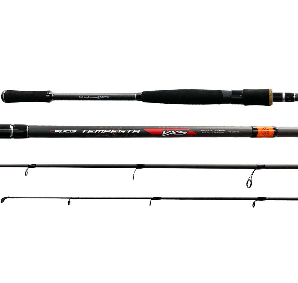 Crucis Tempesta VXS Spinning Fishing Rod - Lightweight Graphite Rod for Freshwater & Saltwater Fishing - Perfect for Bass, Trout, and Inshore Angling
