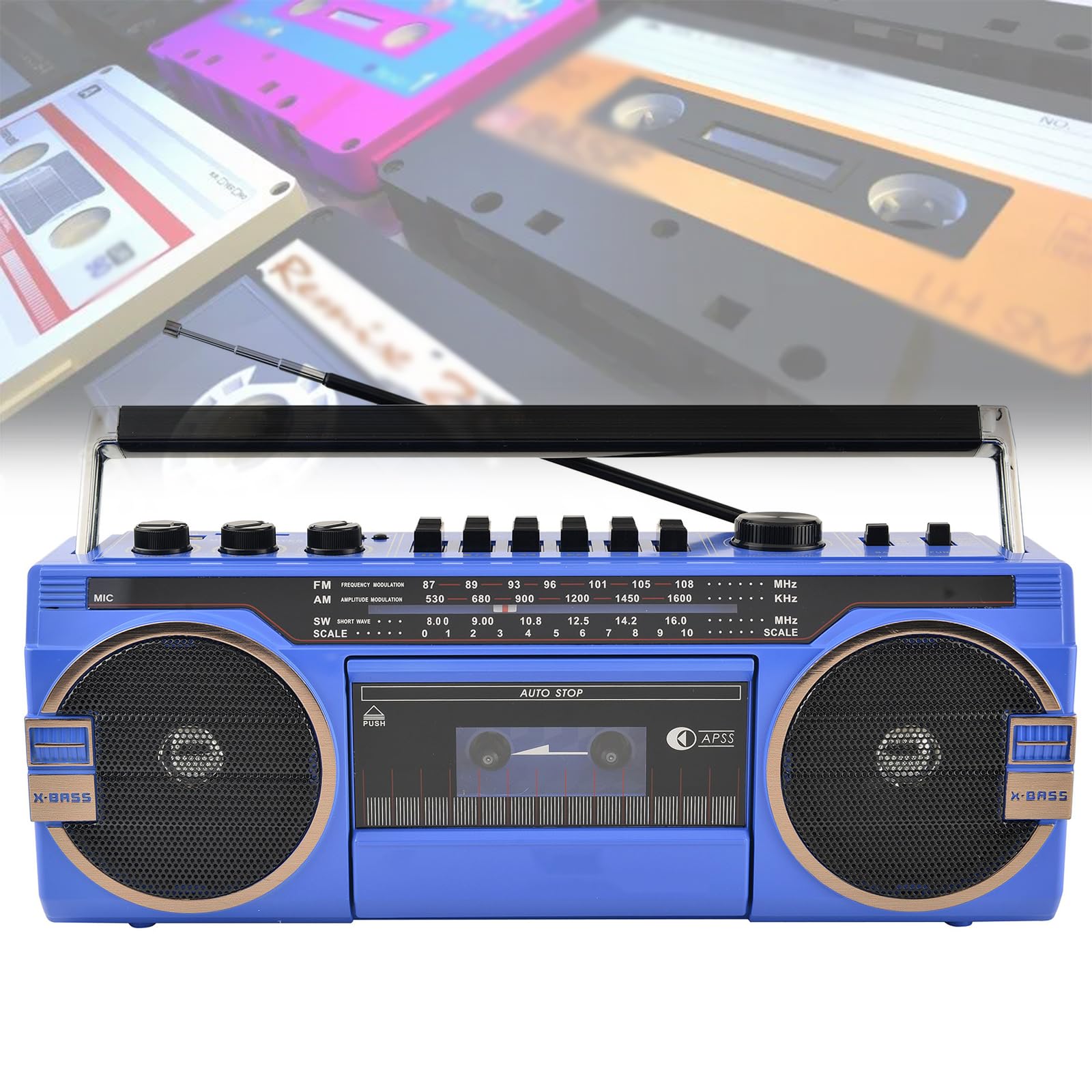 Vintage Retro Cassette Player - MiBoce Portable Classic Boombox with Double Tape Deck, USB/TF MP3 Playback & Bluetooth | Perfect for 80s Music Lovers, Home Decor, School Projects & Vintage-Themed Restaurants