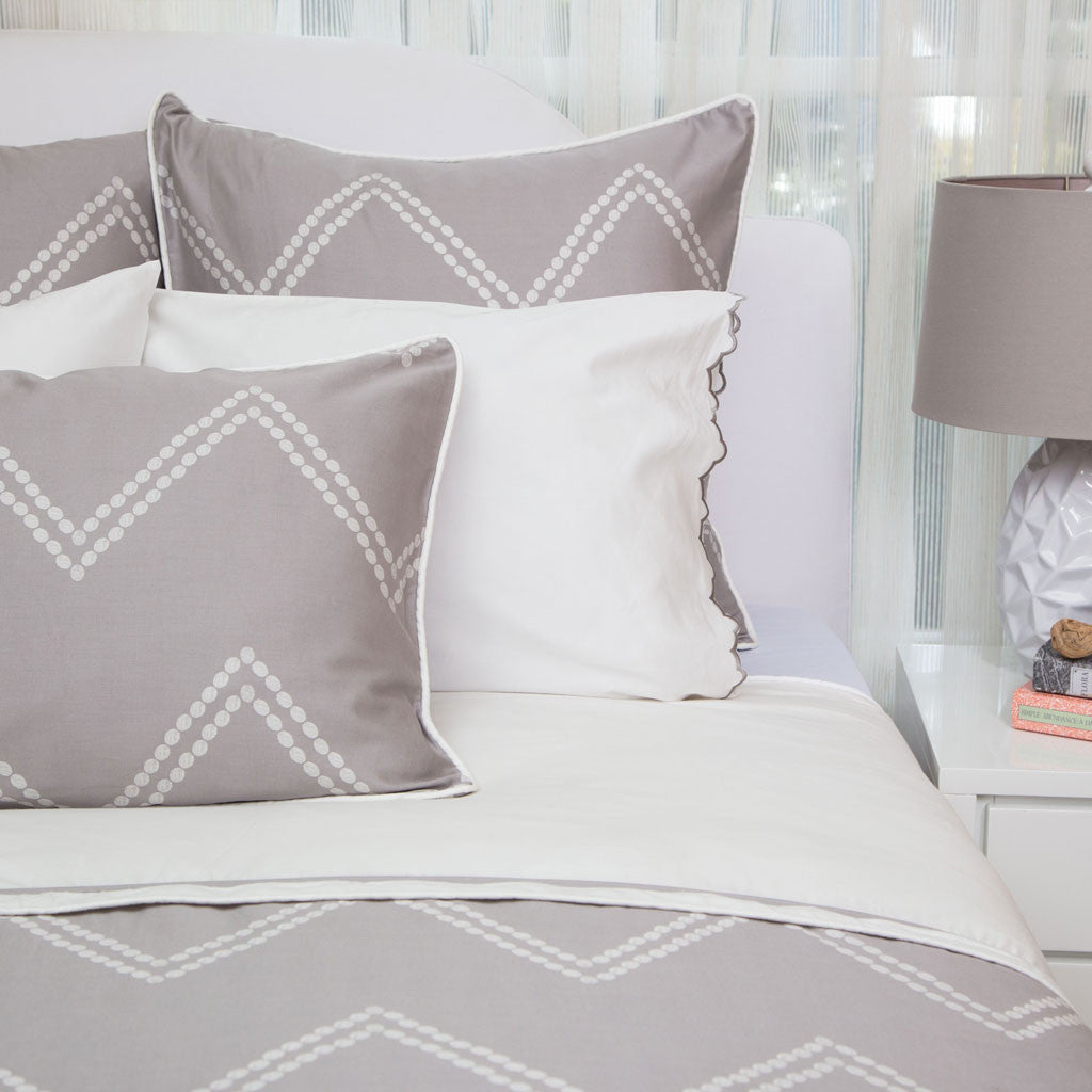 Premium Cora Gray Duvet Cover Set - Soft 100% Cotton Bedding with Zipper Closure - Perfect for Master Bedroom, Guest Room & Cozy Home Decor