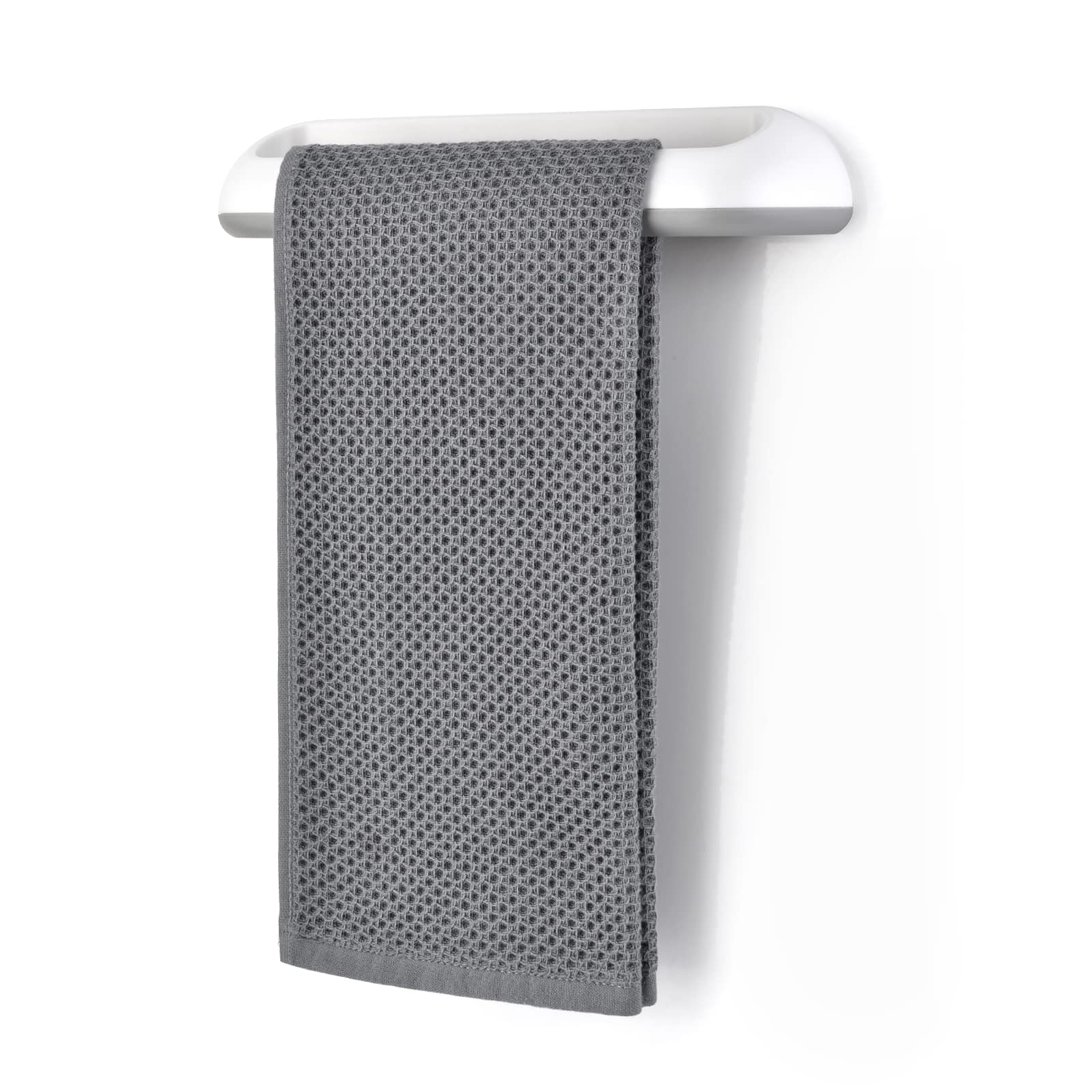 AUSTY Self Adhesive Wall Mounted Towel Holder - 28cm ABS Bathroom & Kitchen Towel Bar for Hand Towels, Dishcloths - Perfect for Small Spaces, Apartments, RVs
