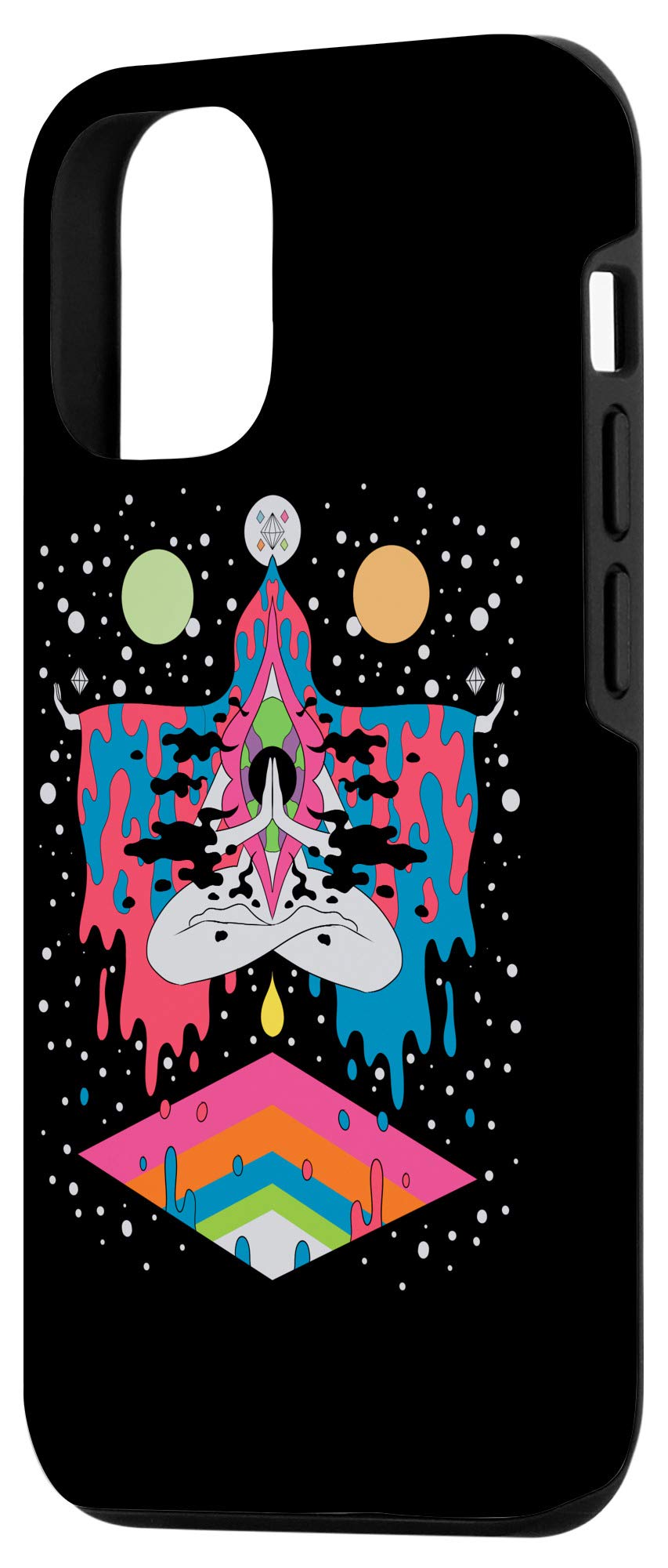 iPhone 12/12 Pro Psychedelic Abstract Art Phone Case - Hippie Trippy LSD Design Protective Cover for Men & Women - Perfect Gift for Music Festivals, Rave Parties & Bohemian Lifestyle