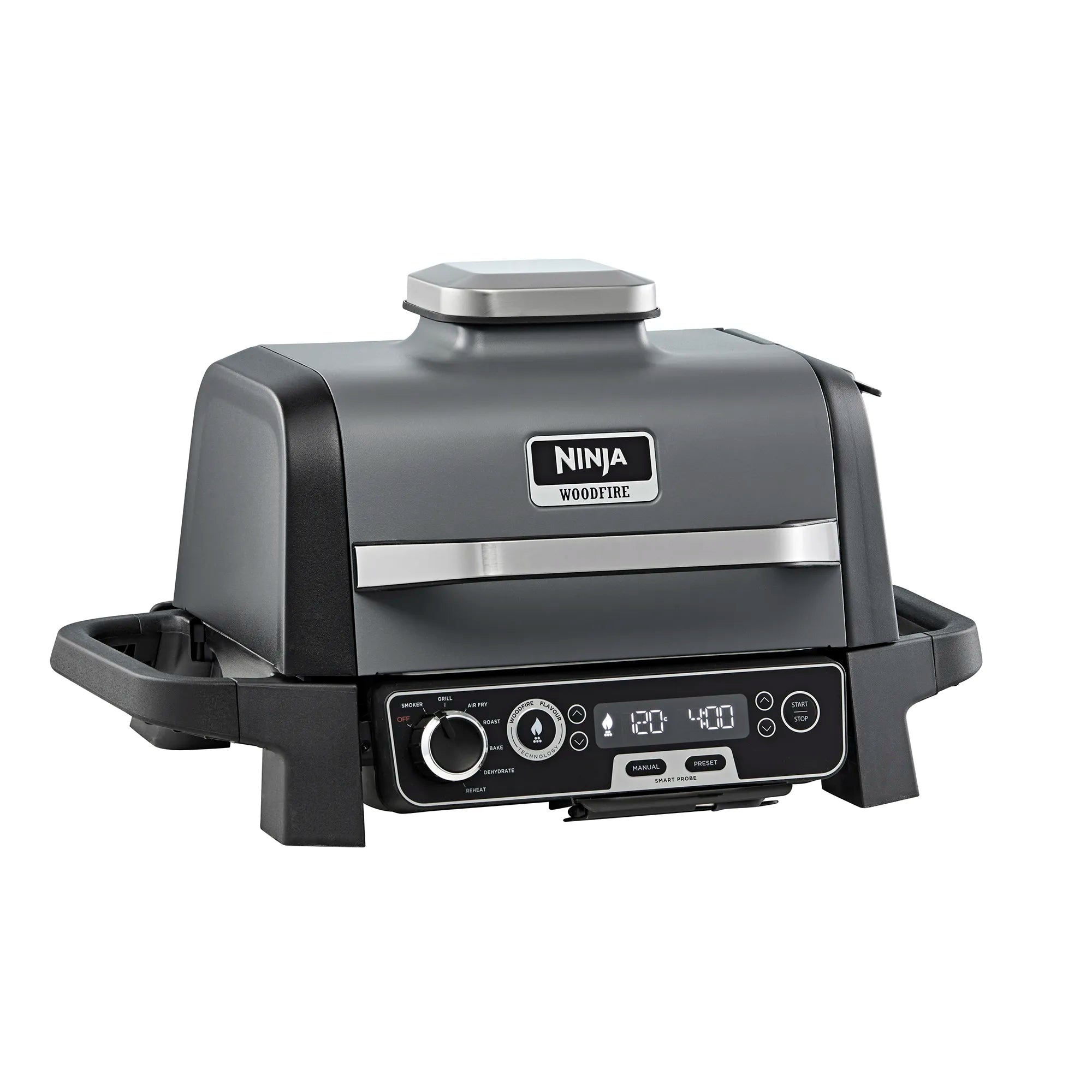 Ninja Woodfire Electric BBQ Grill & Smoker - Outdoor Cooking & Backyard Grilling for Steak, Chicken, Ribs & Vegetables | Perfect for Patio, Camping & Tailgating
