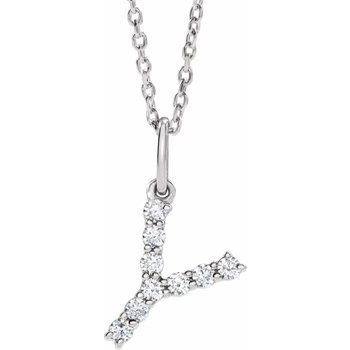 14K Gold 1/6 CTW Lab-Created Diamond Initial 